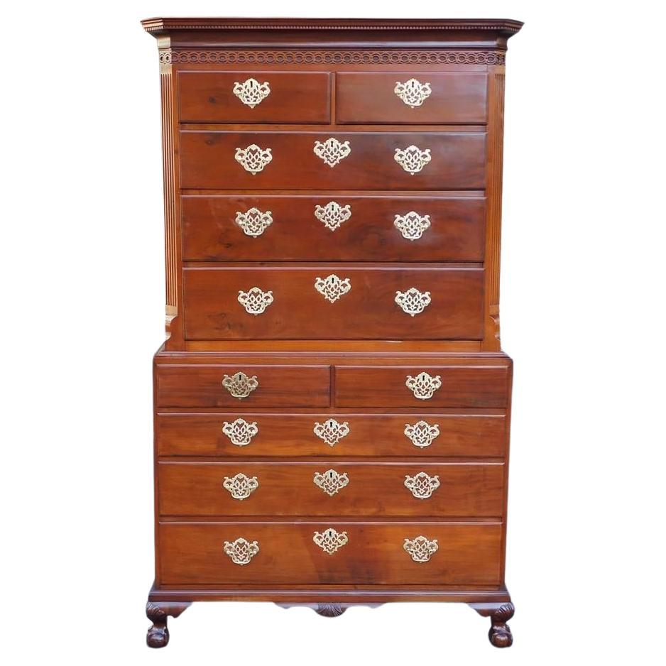 American Chippendale Mahogany Chest on Chest with Orig. Claw & Ball Feet NY 1770