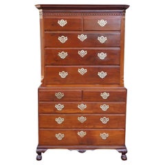 Vintage American Chippendale Mahogany Chest on Chest with Orig. Claw & Ball Feet NY 1770