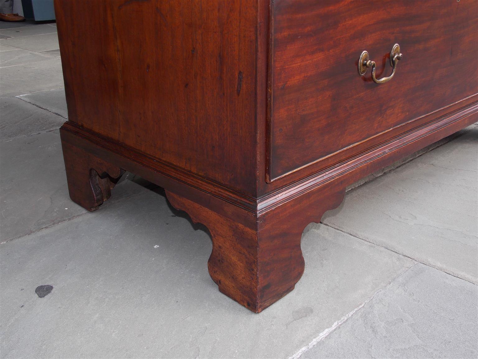 American Chippendale Mahogany Graduated Chest on Chest with Bracket Feet. C 1780 4