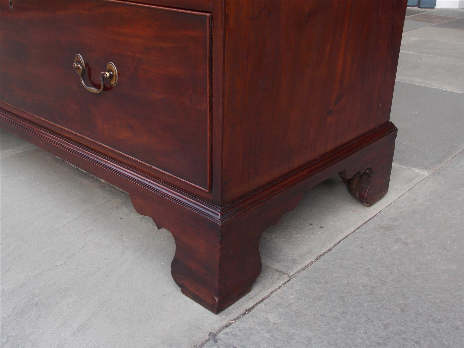 American Chippendale Mahogany Graduated Chest on Chest with Bracket Feet. C 1780 5