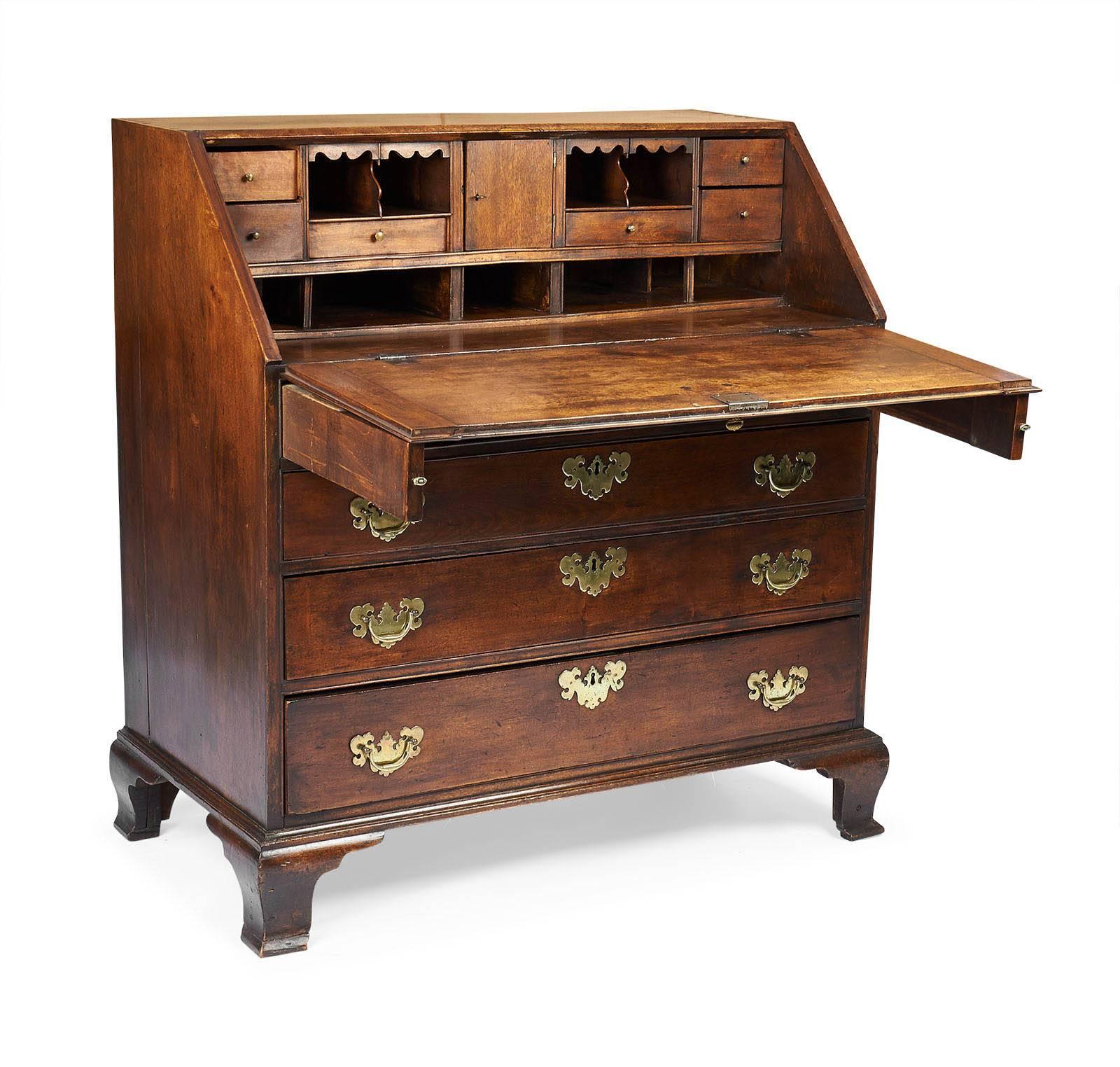 American Chippendale Mahogany Slant Front Desk, circa 1780 2
