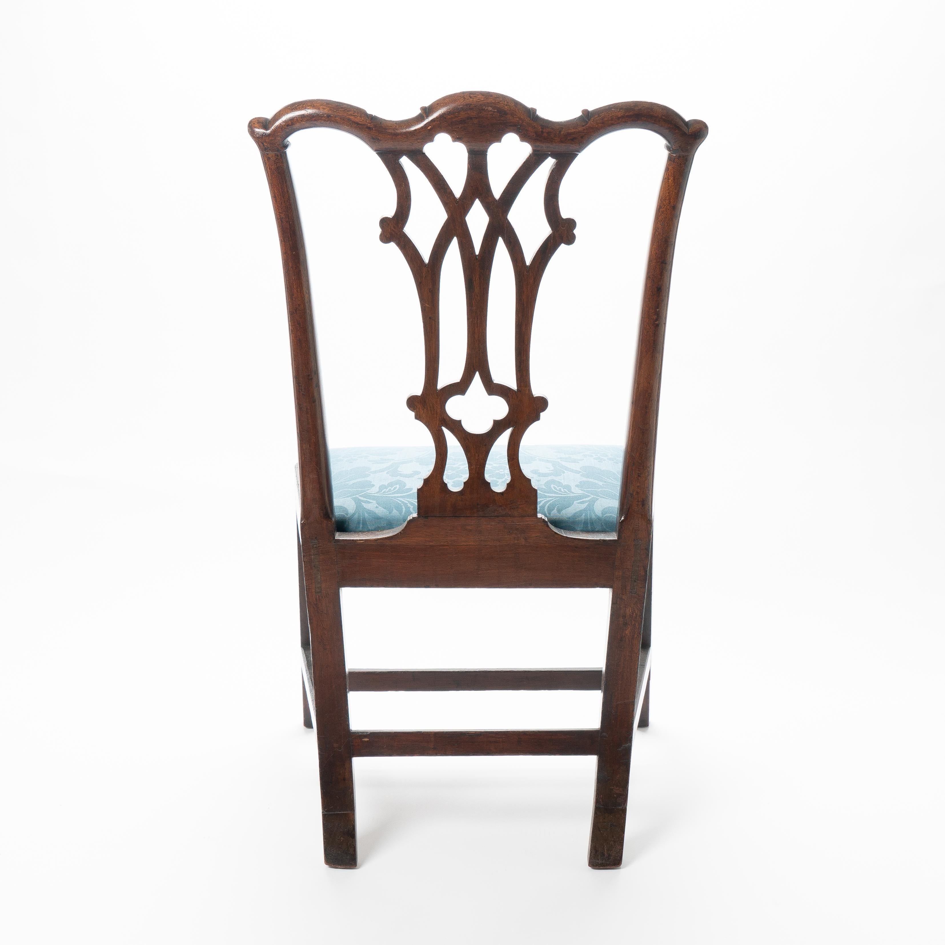 Late 18th Century American Chippendale Mahogany Slip Seat Side Chair by Thomas Tuft