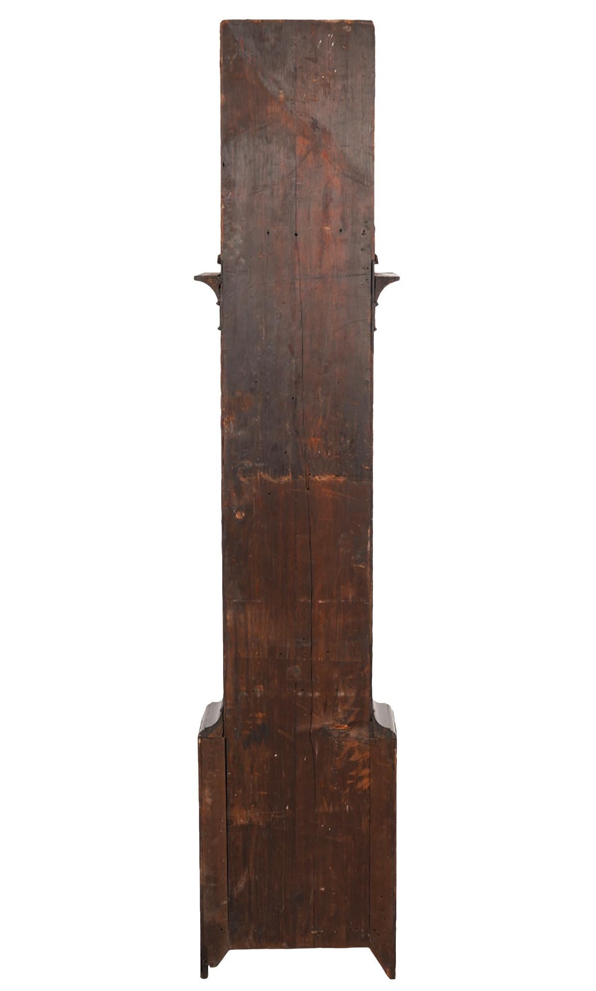 American Chippendale Mahogany Tall Case 8 Day Mahogany Clock, circa 1830 2
