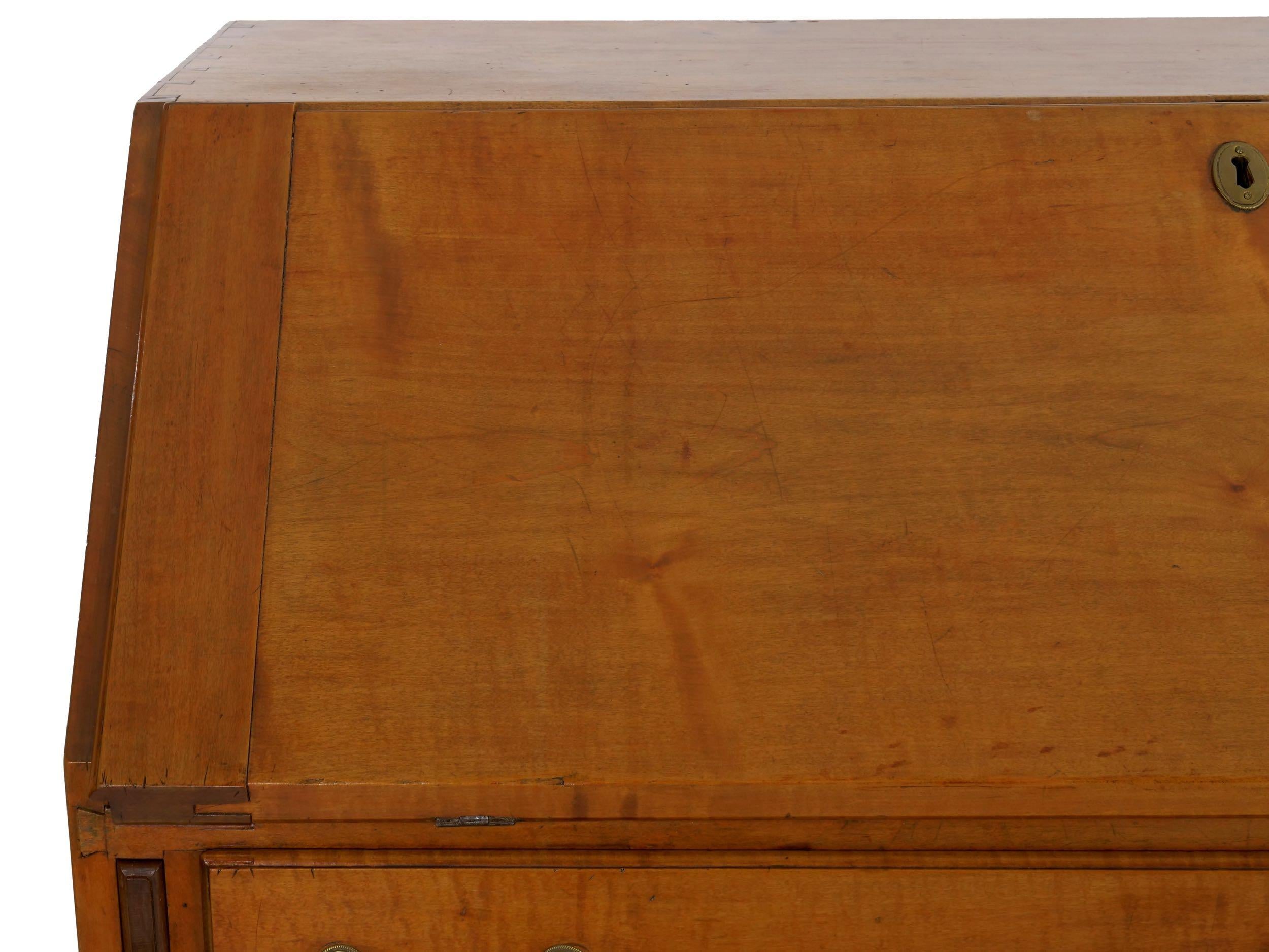 American Chippendale Maple Antique Slant-Front Writing Desk, Massachusetts 5