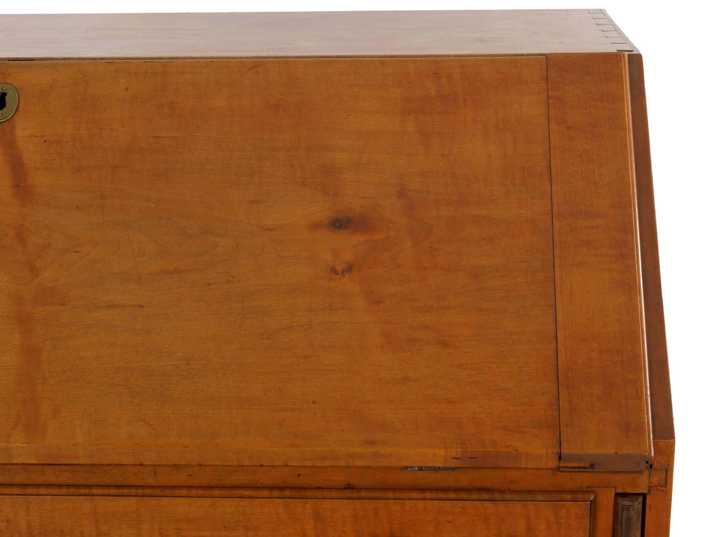 American Chippendale Maple Antique Slant-Front Writing Desk, Massachusetts 6