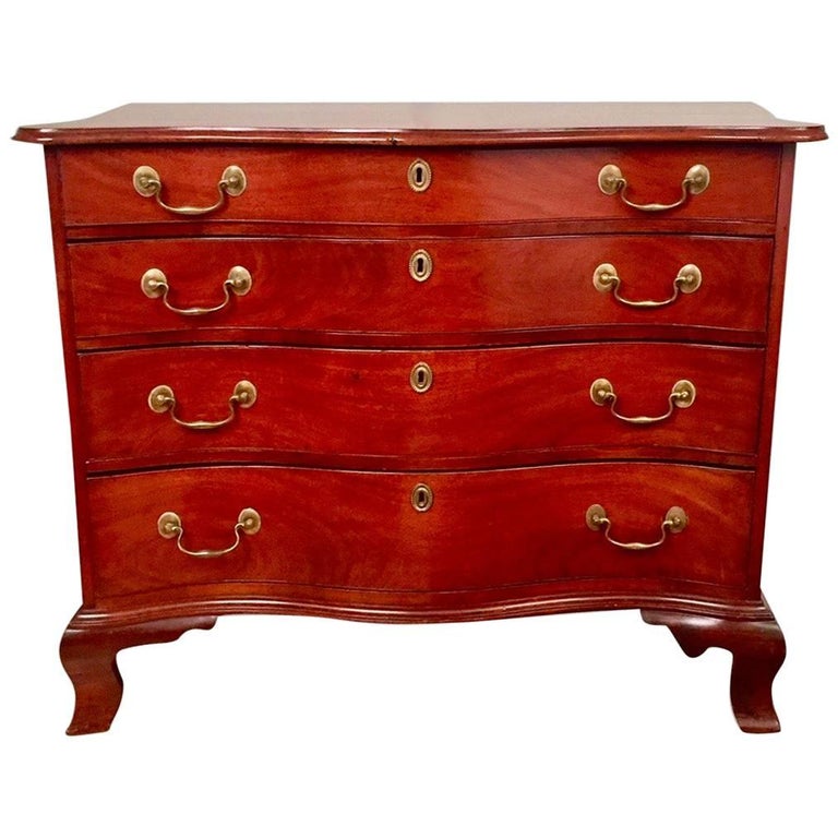 American Chippendale Period Mahogany Serpentine Four ...