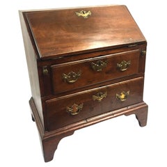 American Chippendale Rare Miniature Slant Front Desk w/ original Brasses c1780s