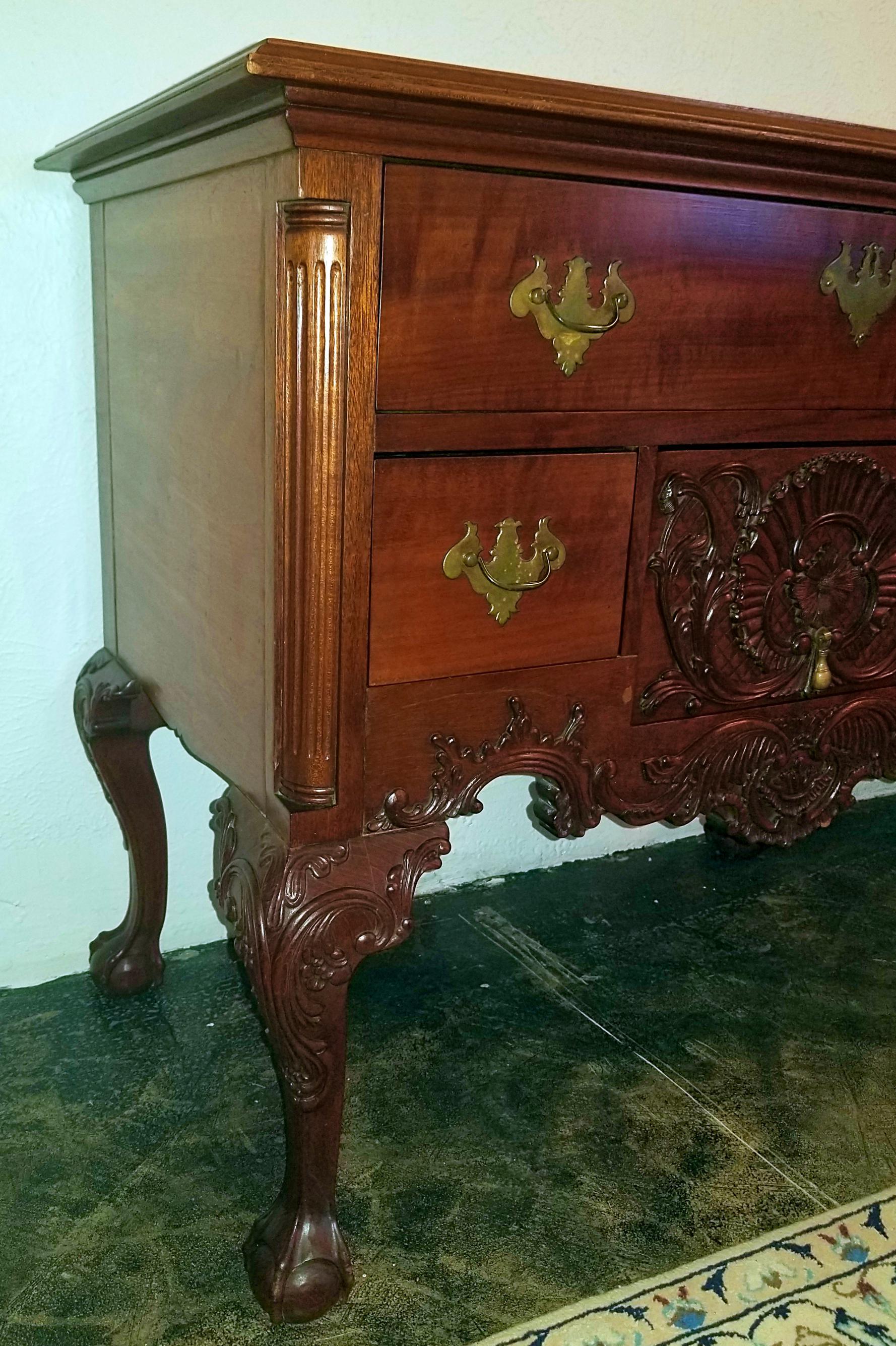 American Chippendale Style Mahogany Lowboy Table 11