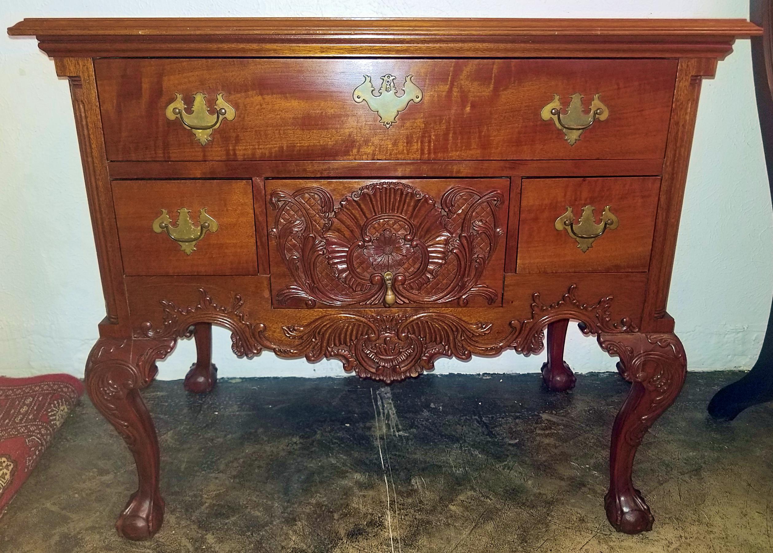 American Chippendale Style Mahogany Lowboy Table 3