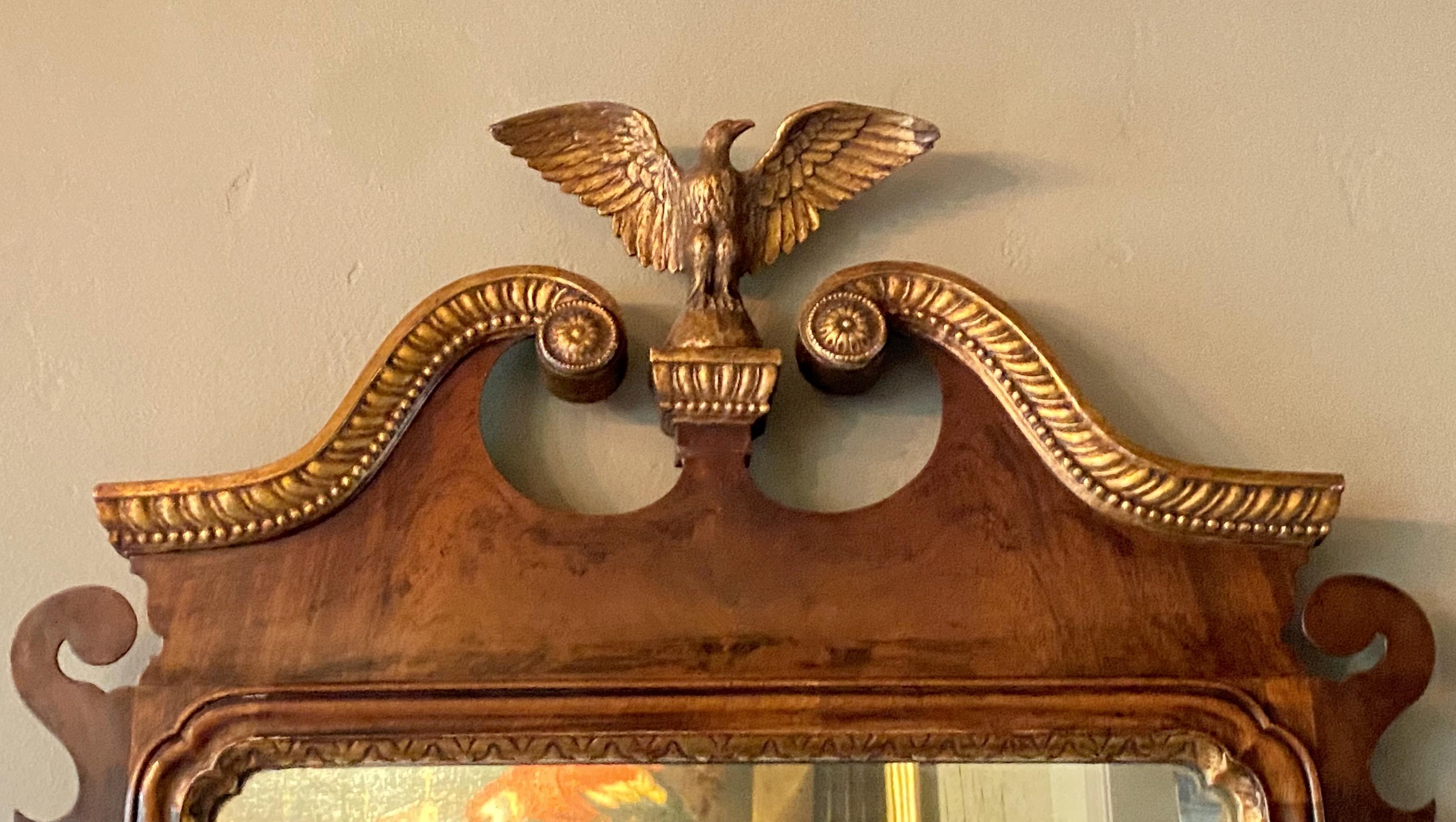 Amerikanischer Mahagoni-Spiegel im Chippendale-Stil, frühes 19. Jahrhundert im Angebot 1