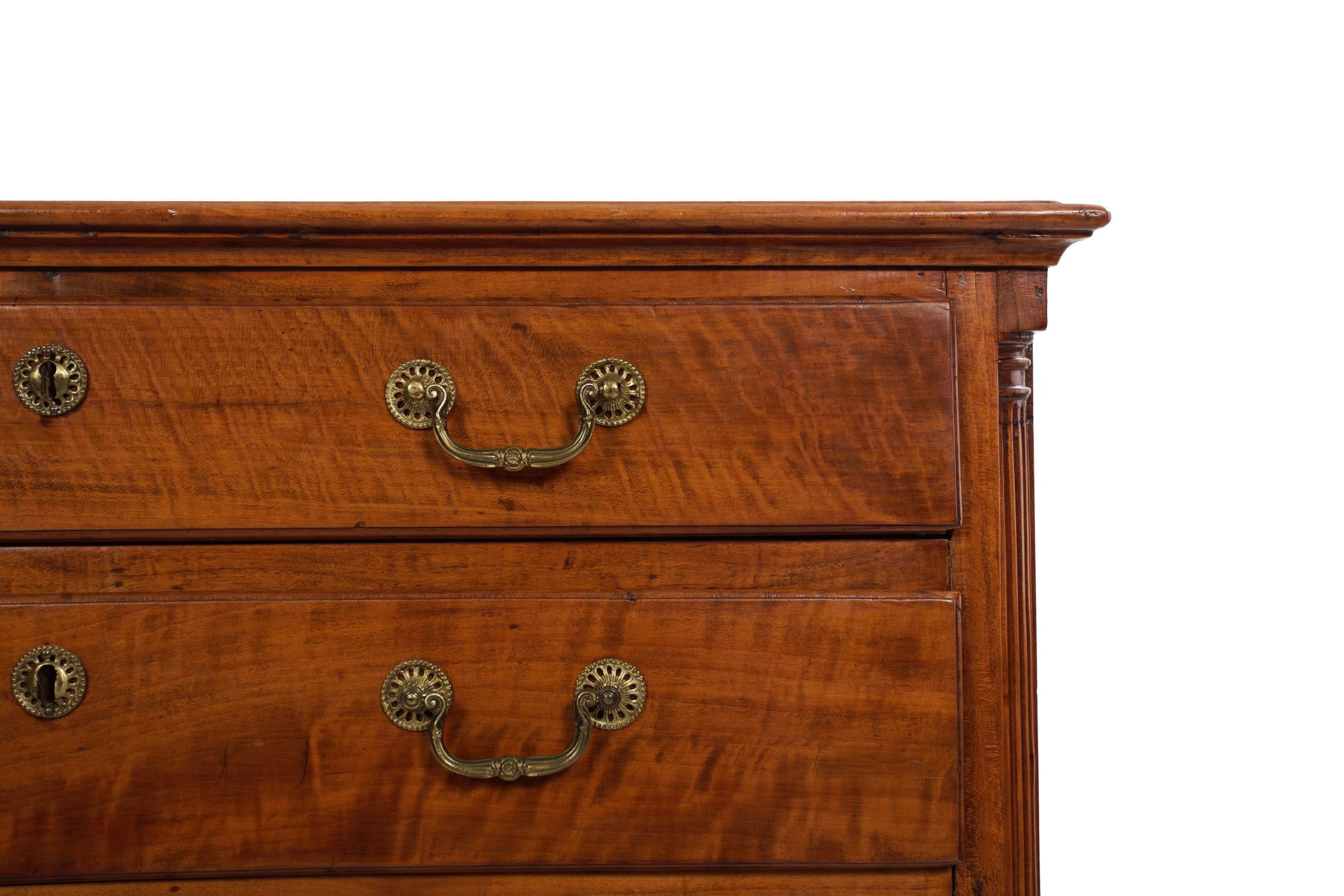 American Chippendale Tiger Maple Chest of Drawers, circa 1790 8