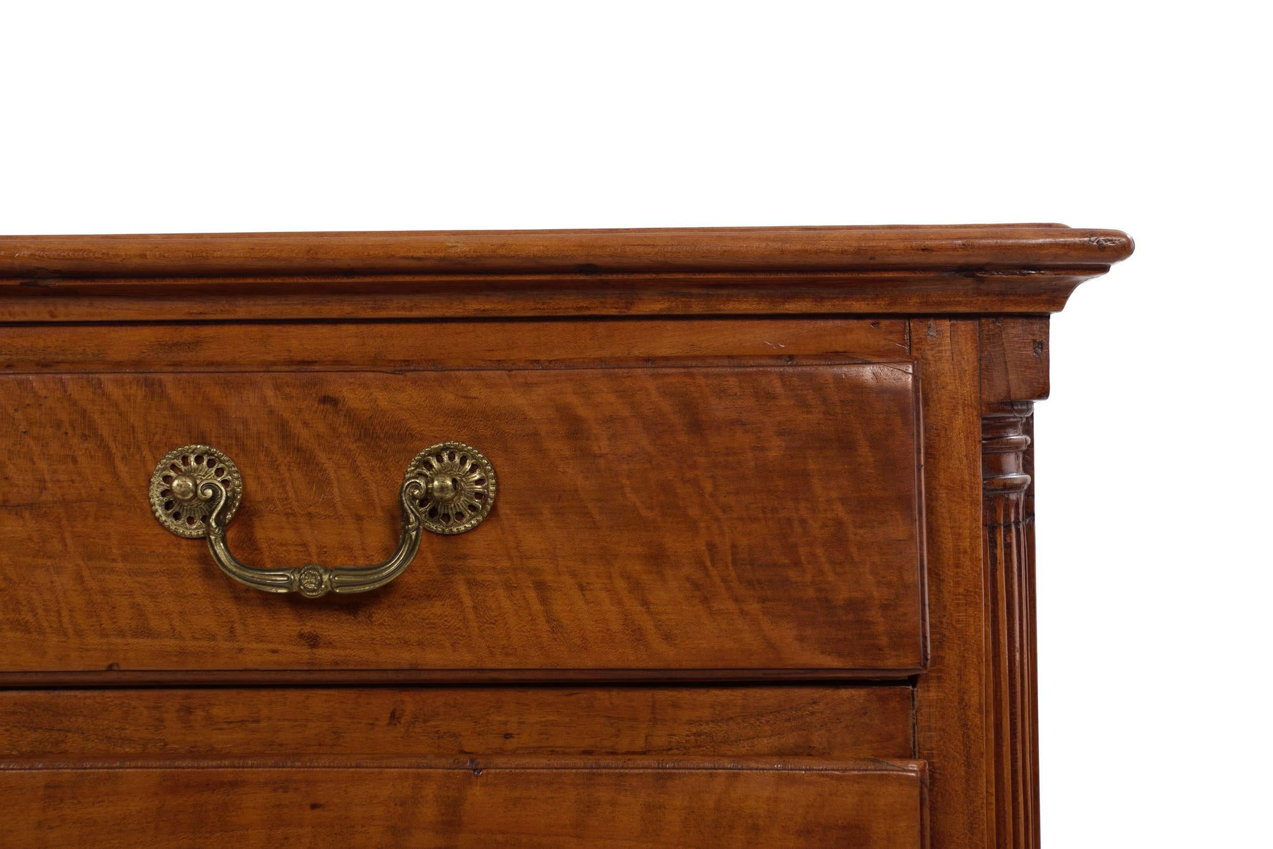 American Chippendale Tiger Maple Chest of Drawers, circa 1790 12