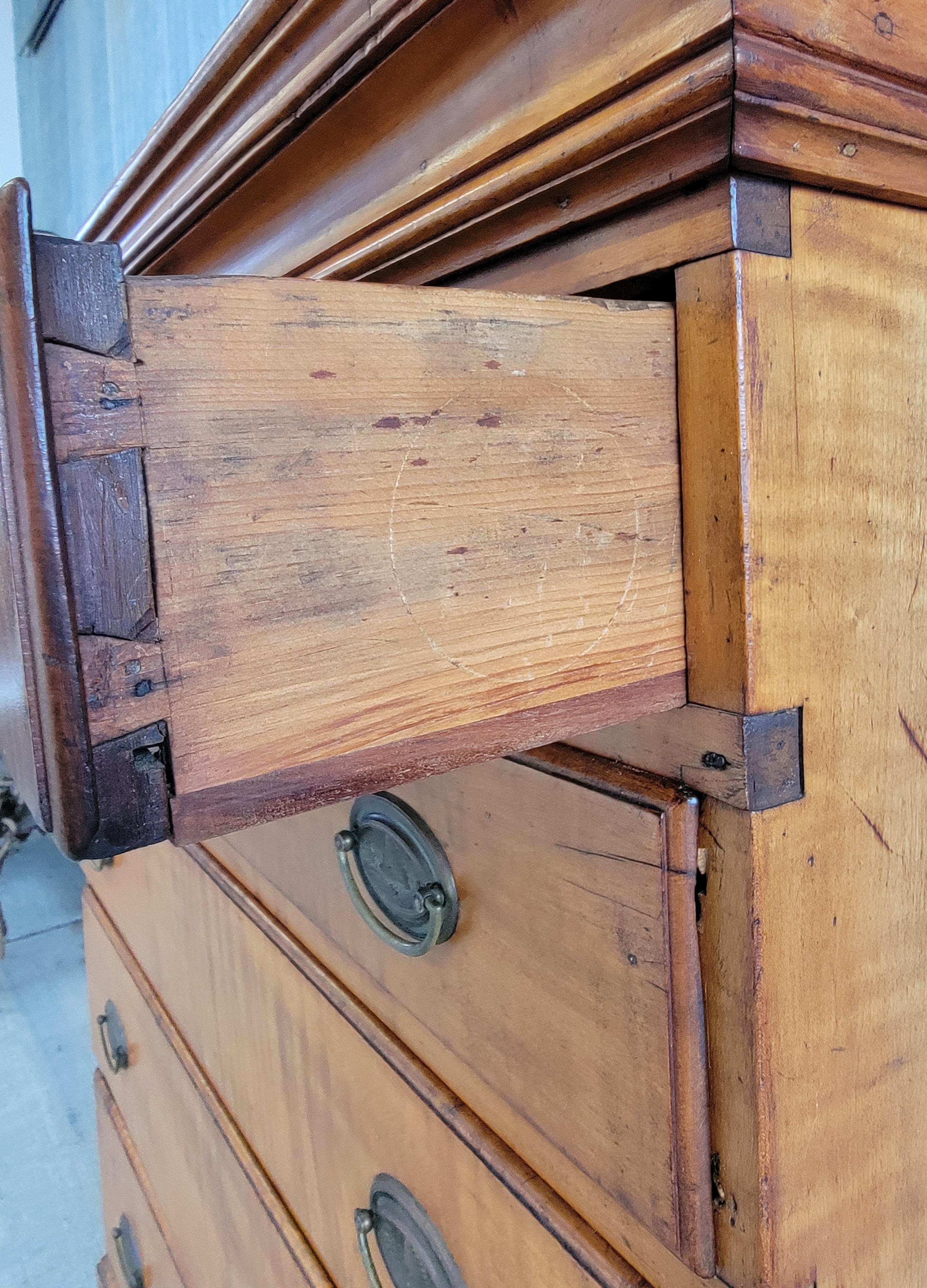 American Chippendale Tiger Maple Tall Chest / Dresser For Sale 6
