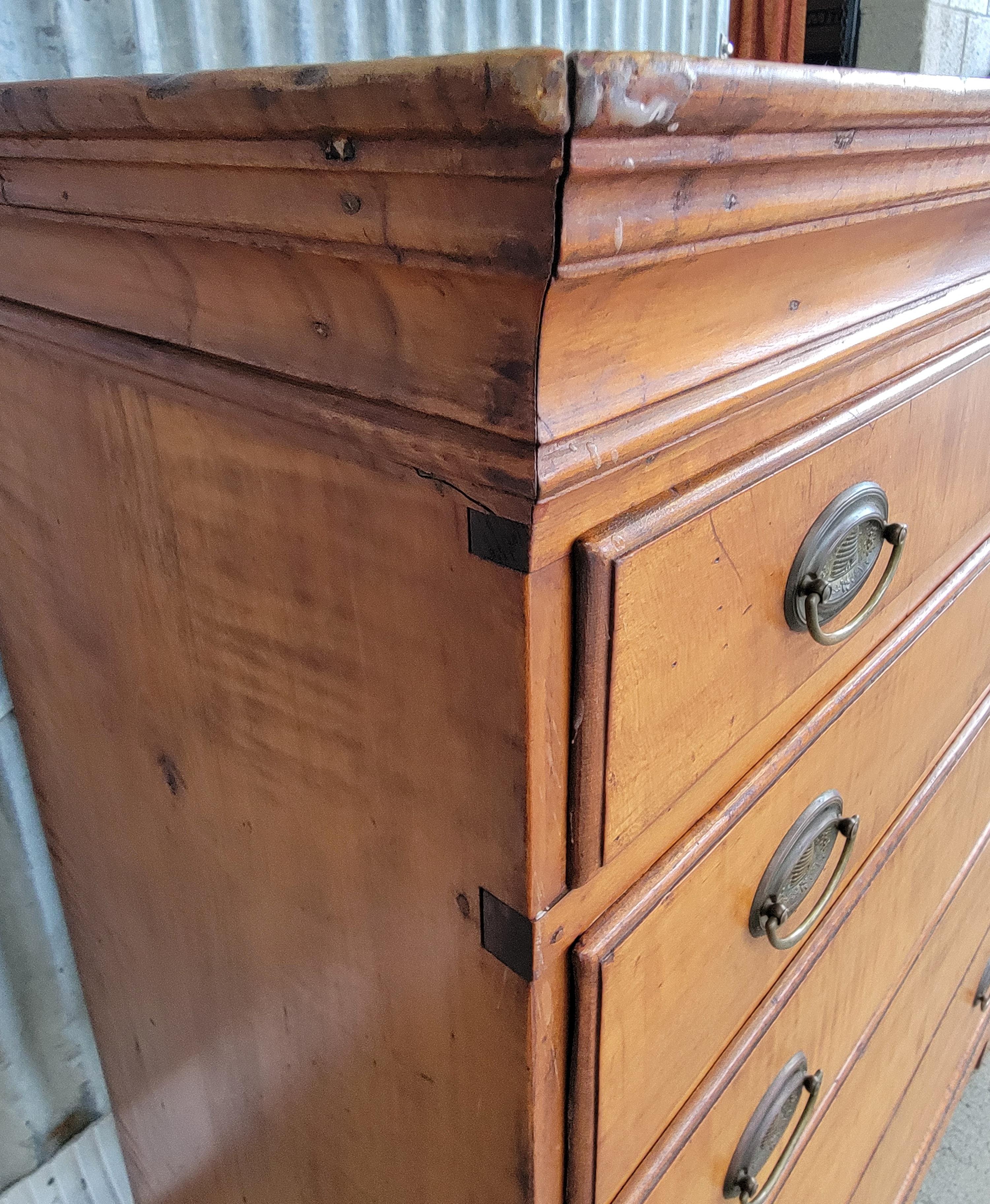 American Chippendale Tiger Maple Tall Chest / Dresser For Sale 3