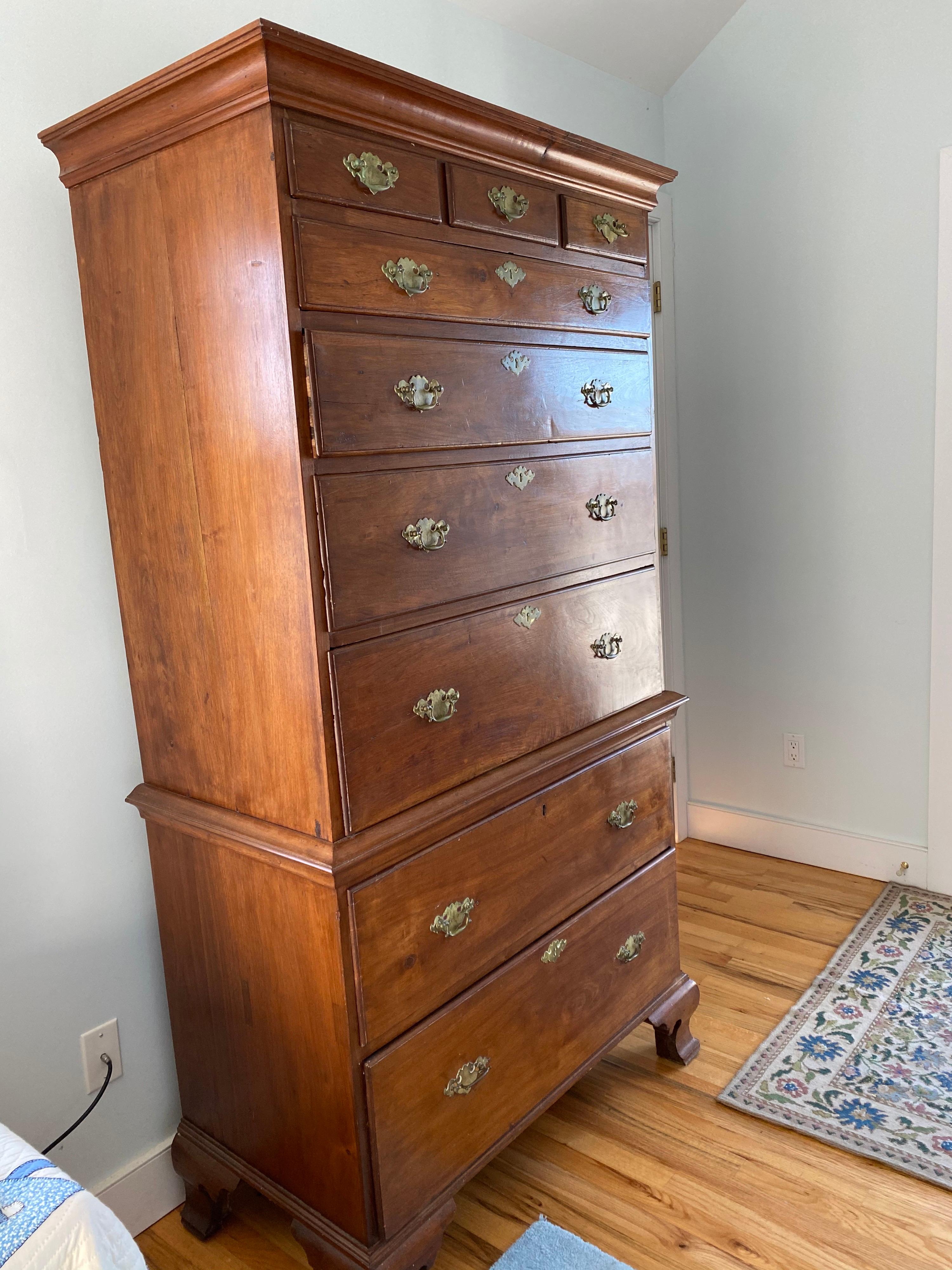 American Chippendale Walnut Chest on Chest, Probably Virginia, 1765-1800 10