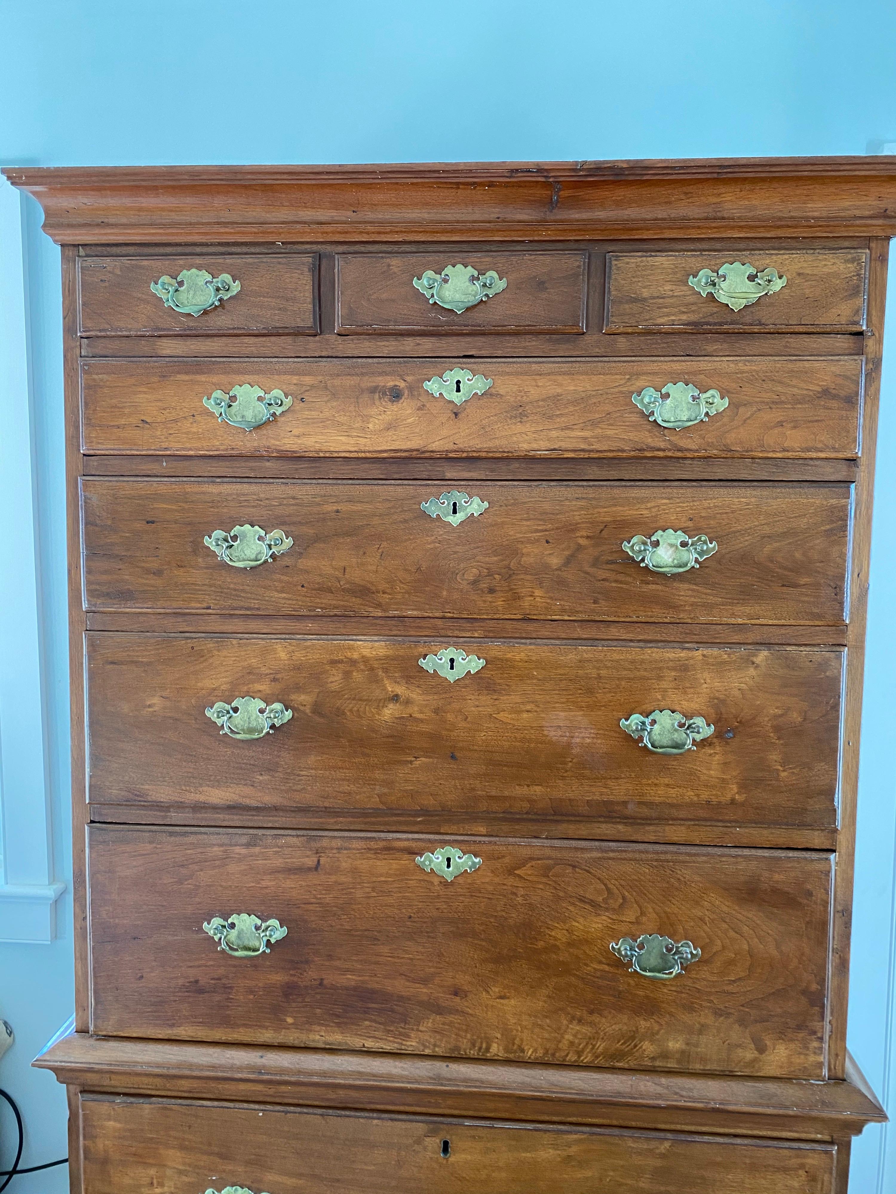 American Chippendale Walnut Chest on Chest, Probably Virginia, 1765-1800 11