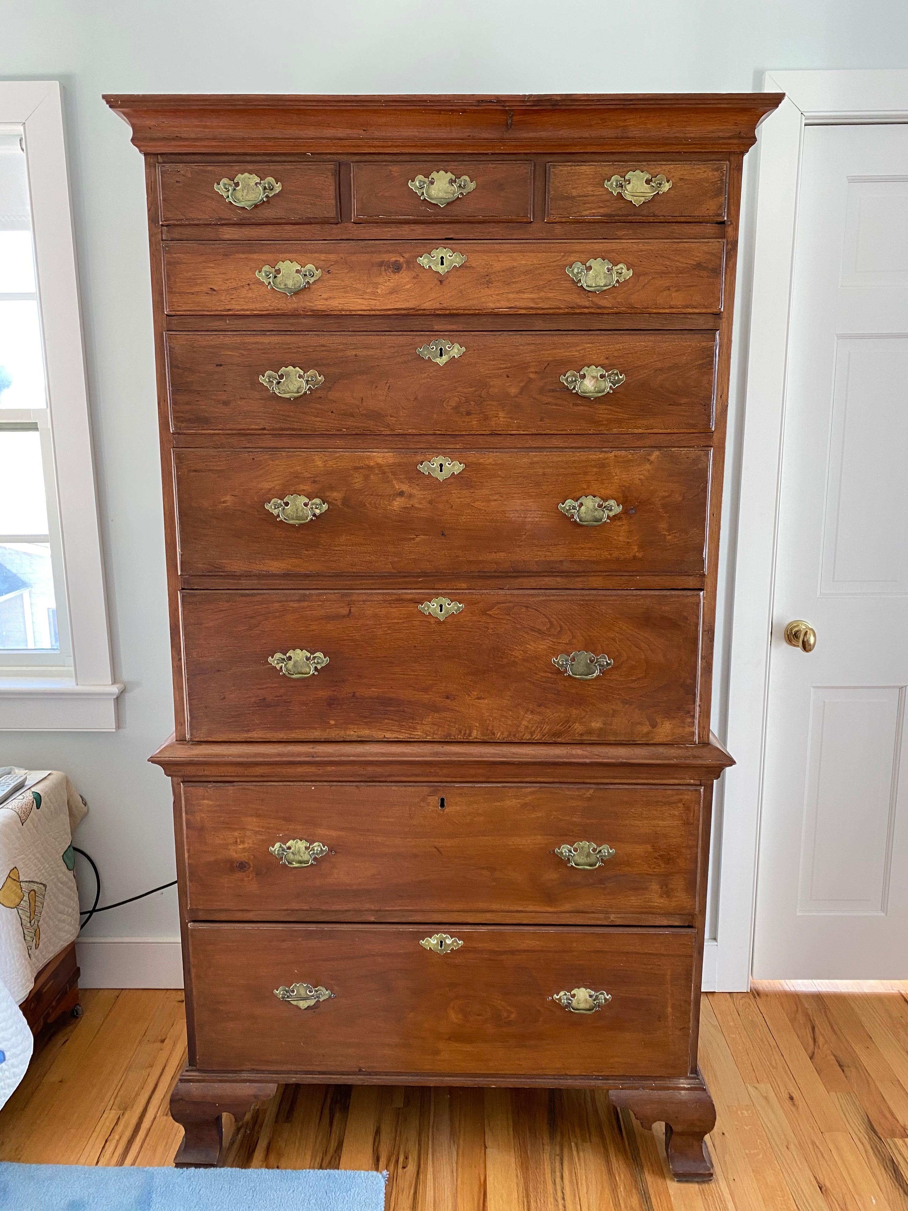 American Chippendale Walnut Chest on Chest, Probably Virginia, 1765-1800 12