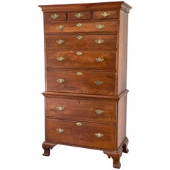 American Chippendale Walnut Chest on Chest, Probably Virginia, 1765-1800