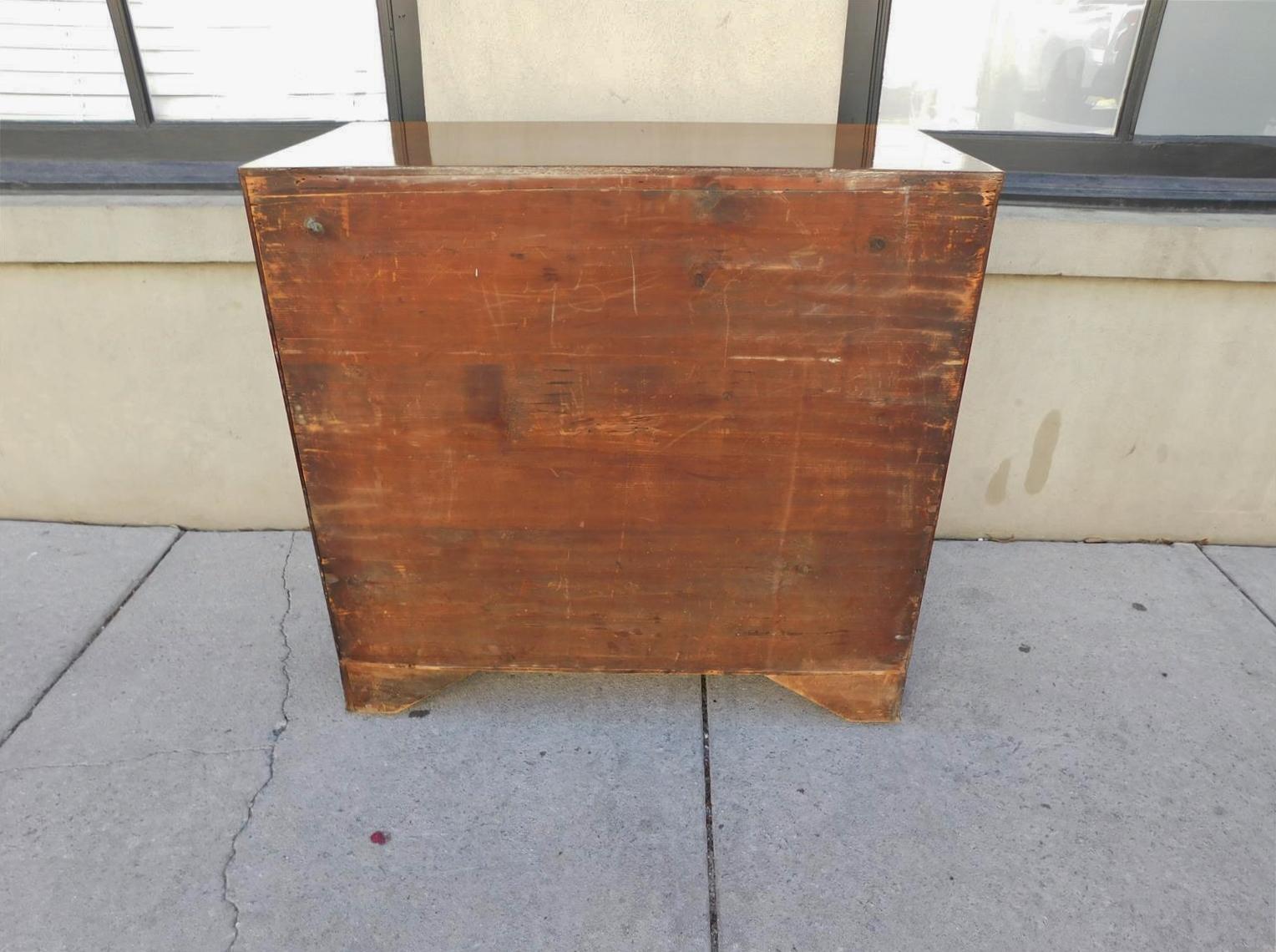 American Chippendale Walnut Inlaid Chest of Drawers with Orig. Bracket Feet 1790 For Sale 14
