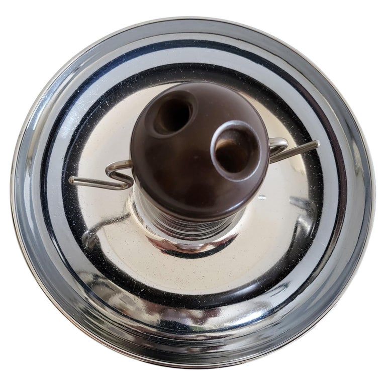 American Chrome Ashtray with Bakelite Ball Snuffer and Two Chrome