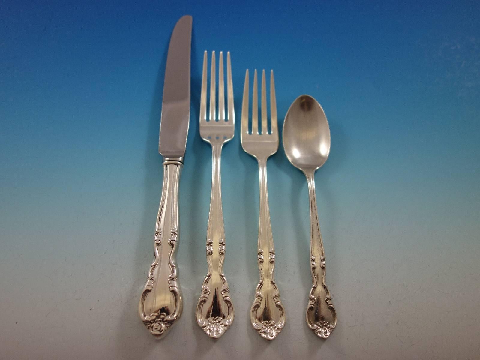 American Classic by Easterling Sterling Silver Flatware Set 12 Service 67 Pcs For Sale 4