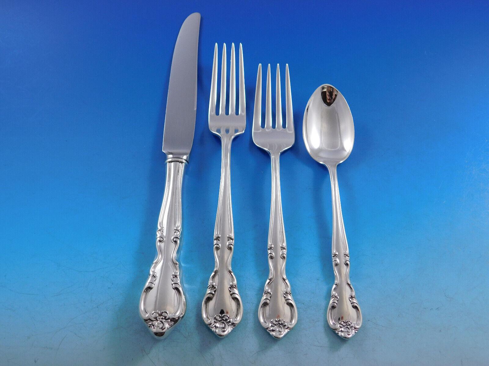 American Classic by Easterling Sterling Silver Flatware Set for 8 Service 63 pcs In Excellent Condition For Sale In Big Bend, WI