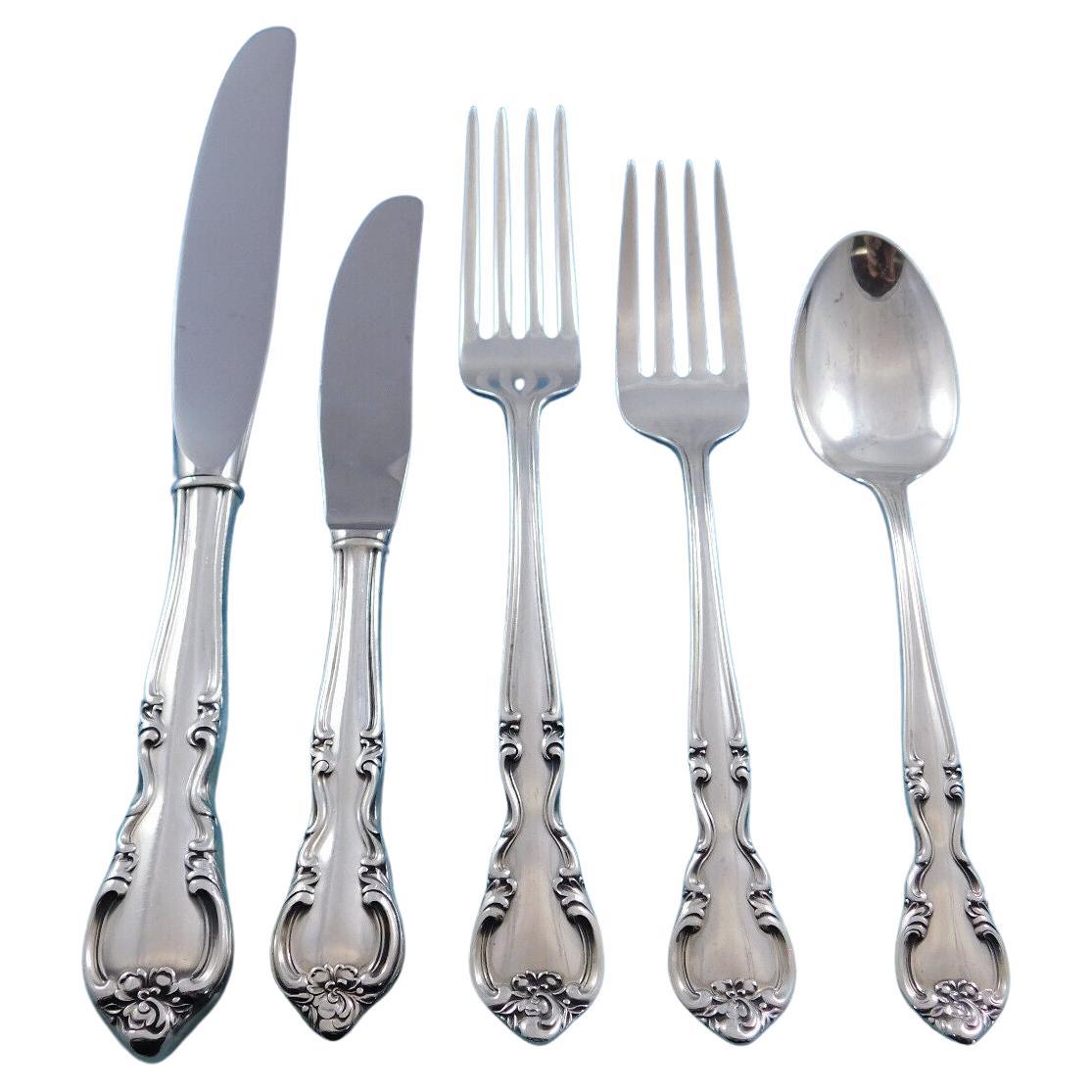 American Classic by Easterling Sterling Silver Flatware Set Service 42 Pieces For Sale