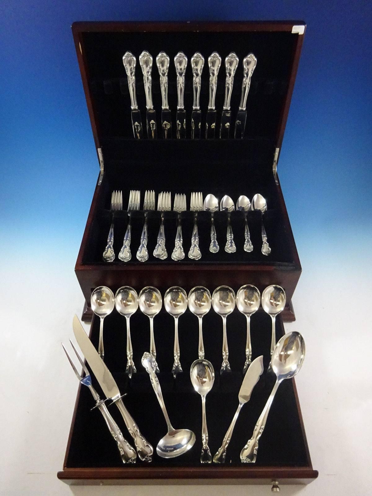 American classic by Easterling sterling silver flatware set, 46 pieces. This set includes: 

Eight knives, 8 7/8