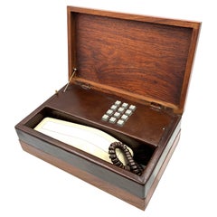American Classic Mid-Century Modern Walnut & Leather 007 Box Telephone