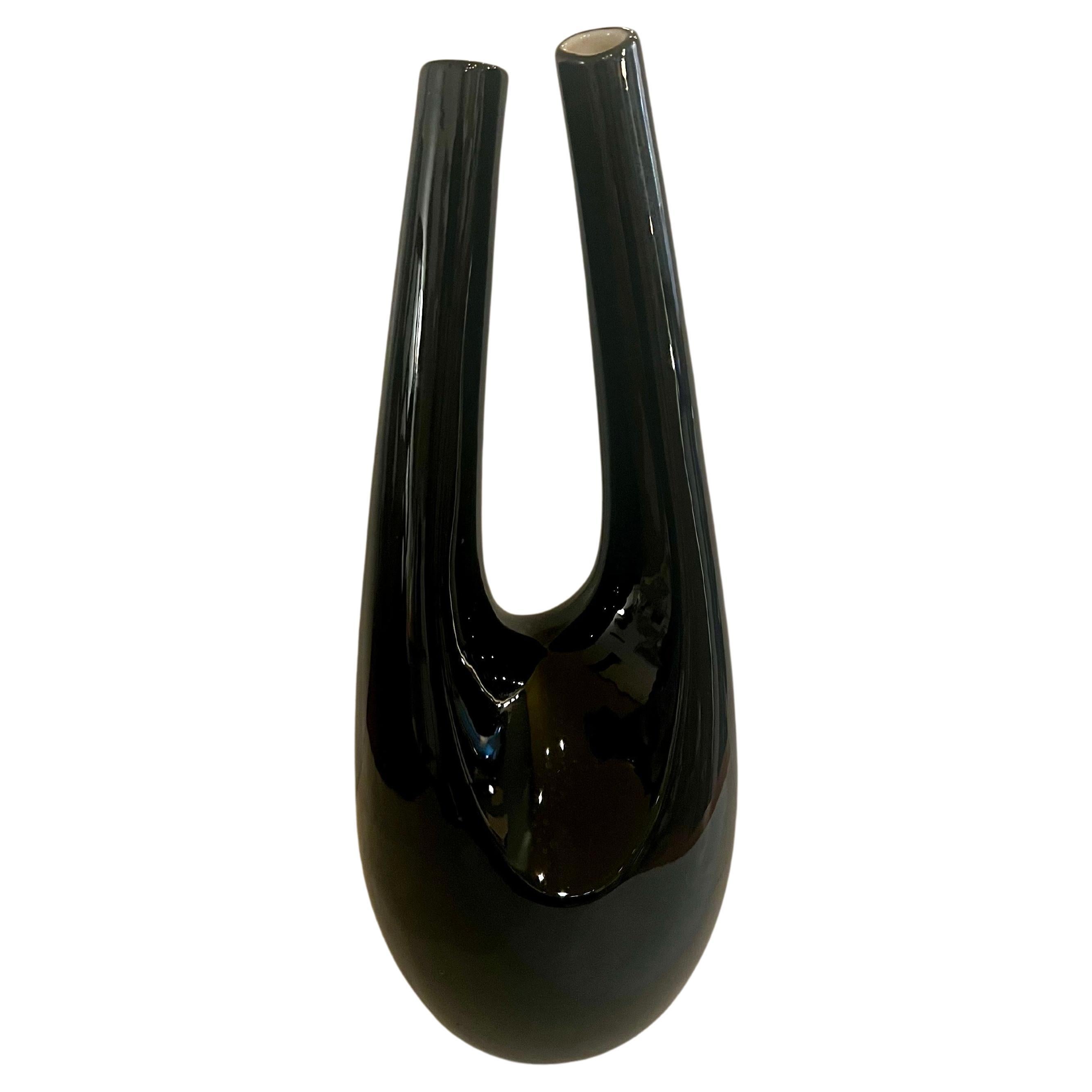 Mid-Century Modern Vase à double tête en porcelaine de Franciscan, Classic Postmodern Rare en vente