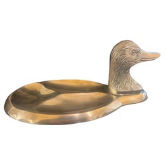 American Classic Cuenco macizo de latón pulido Pato Atrápalo todo