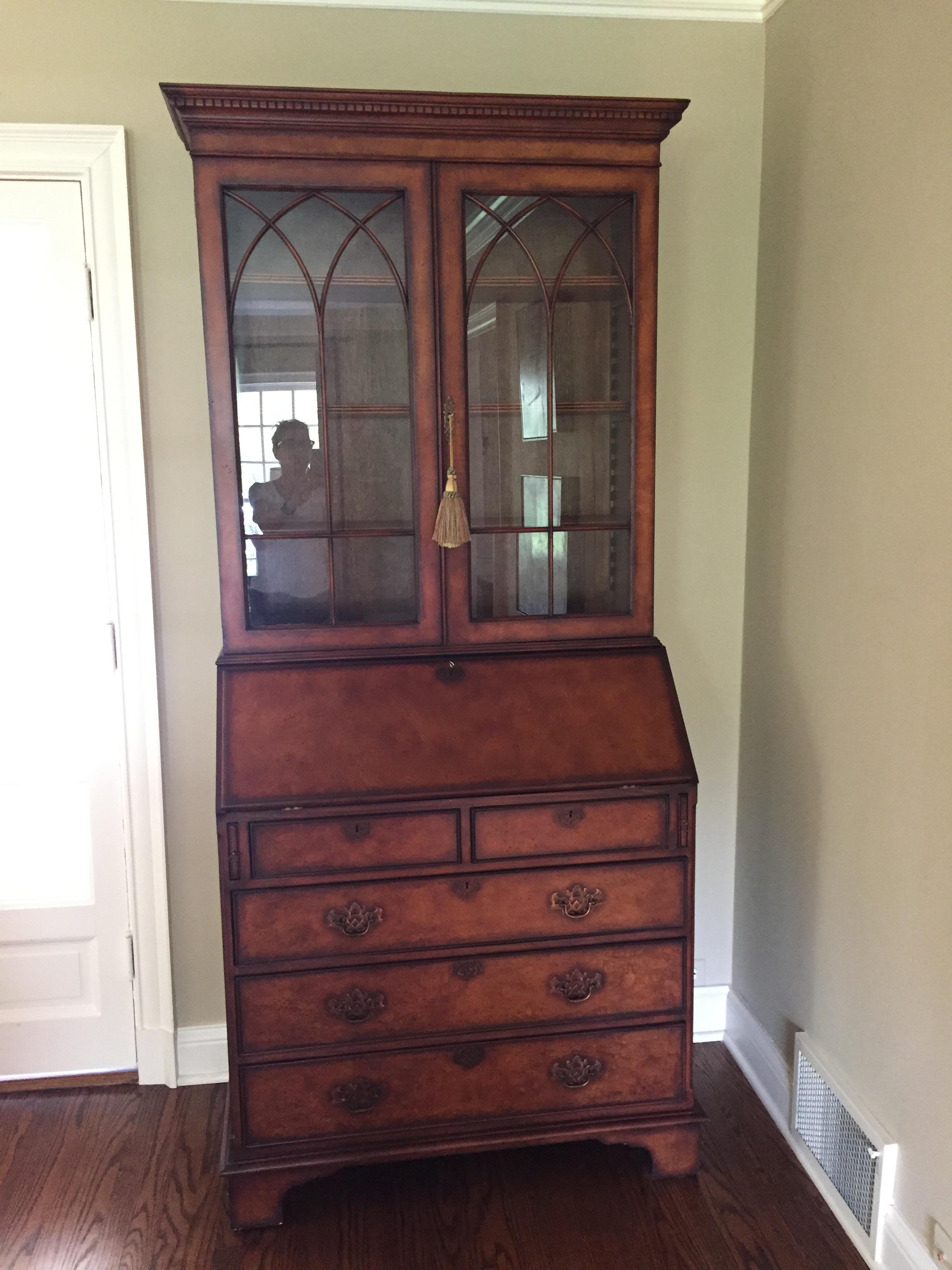 American Classical Bristol House at Beacon Hill Secretary Desk and Cabinet 9