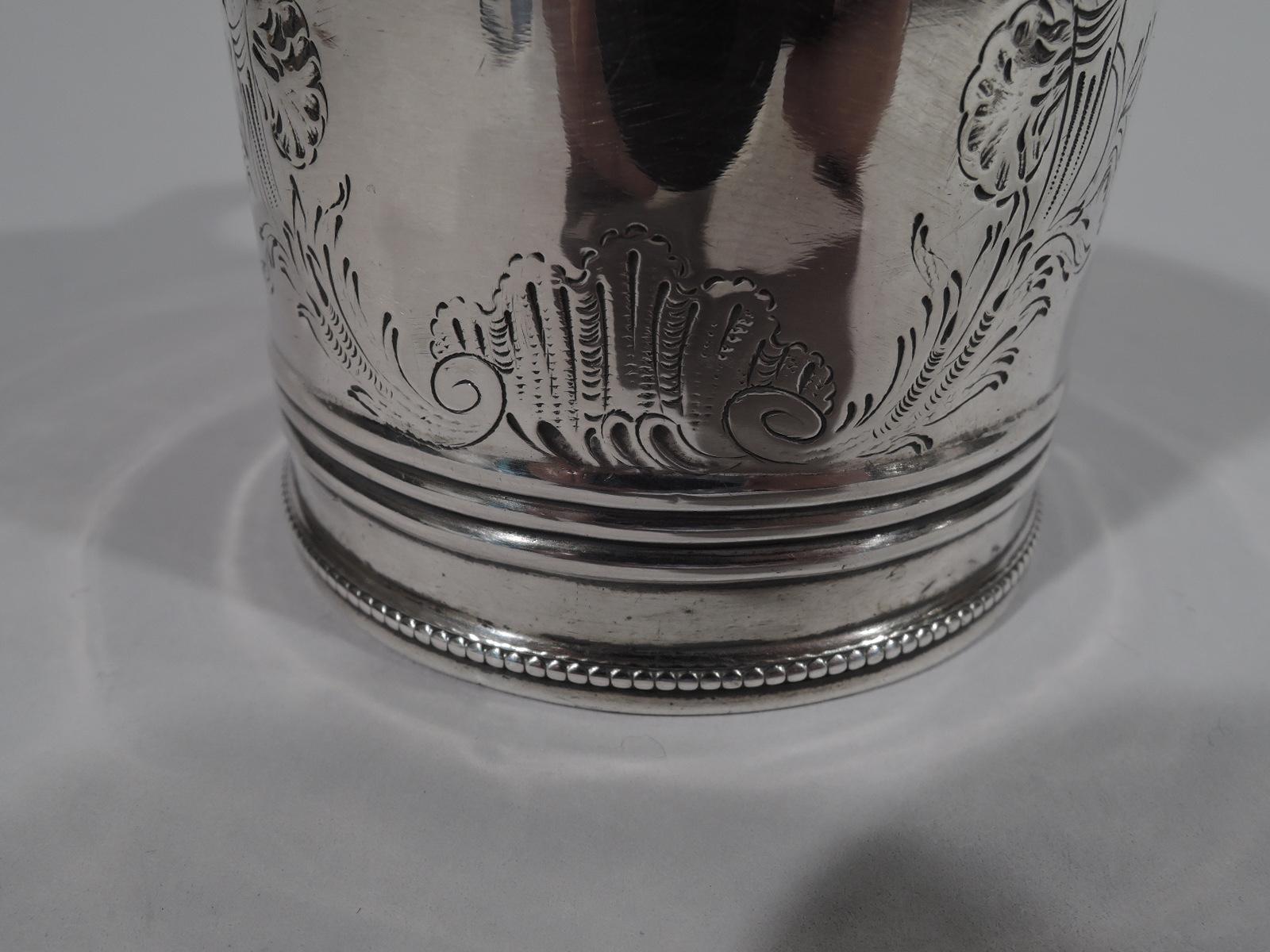 19th Century American Classical Coin Silver Baby Cup by Gale, Woods & Hughes