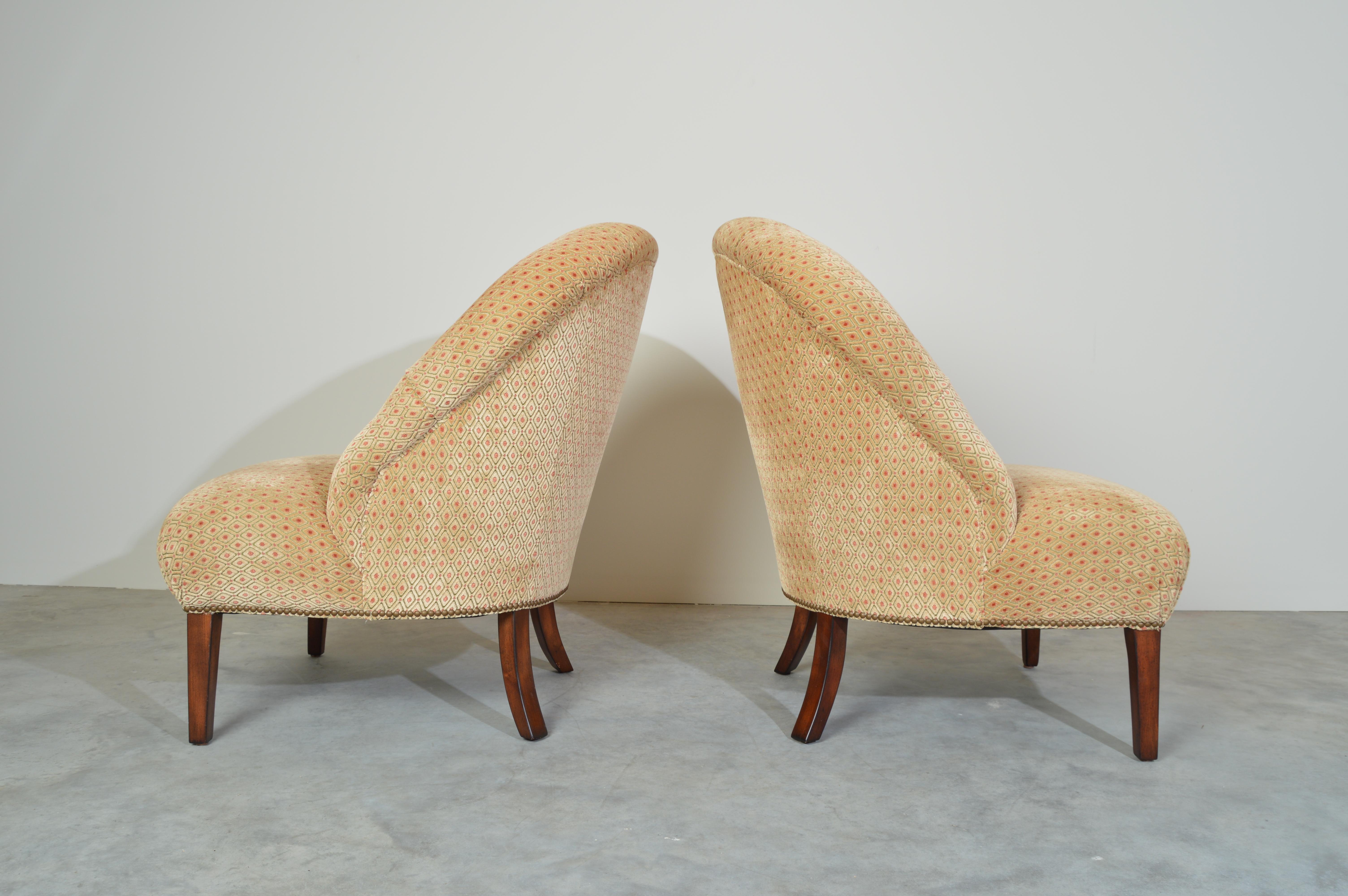 American Classical Edward Ferrell Tufted Slipper/Lounge Chairs 1