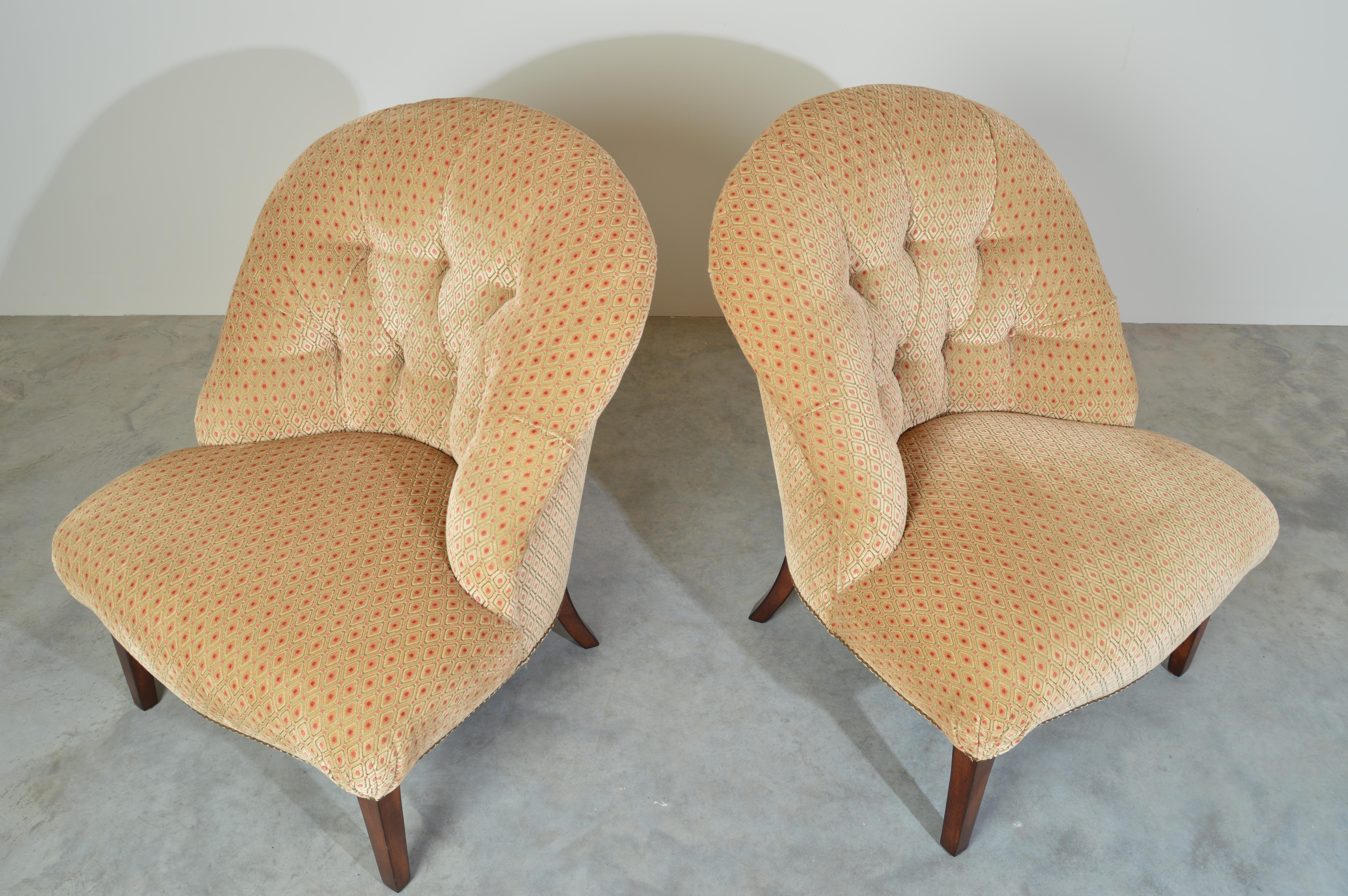 American Classical Edward Ferrell Tufted Slipper/Lounge Chairs 2