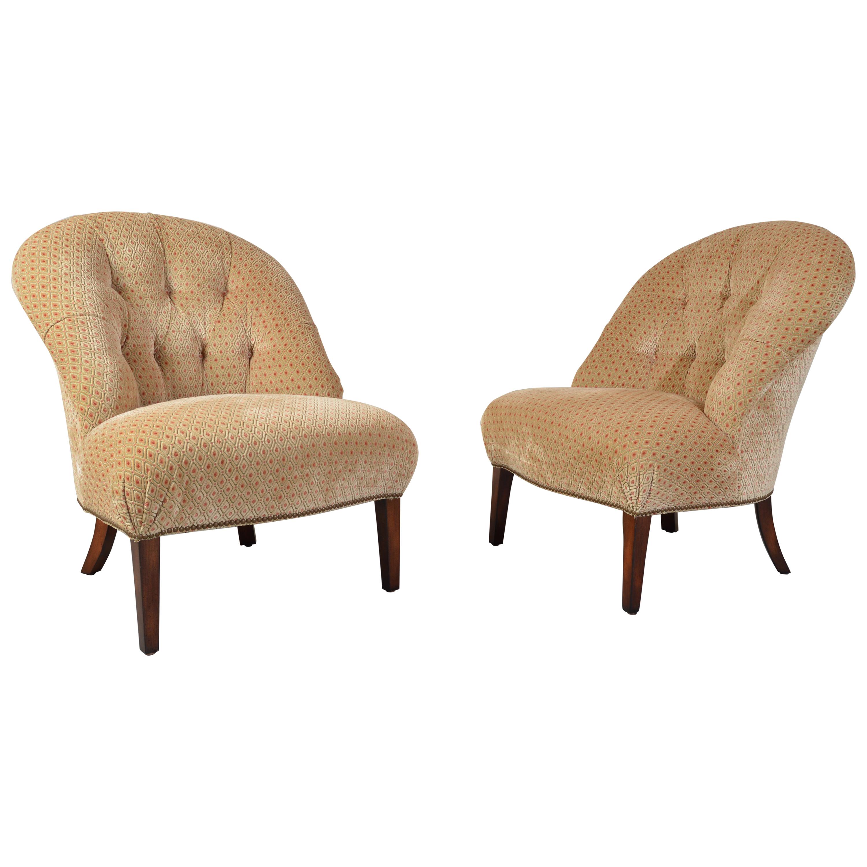 American Classical Edward Ferrell Tufted Slipper/Lounge Chairs