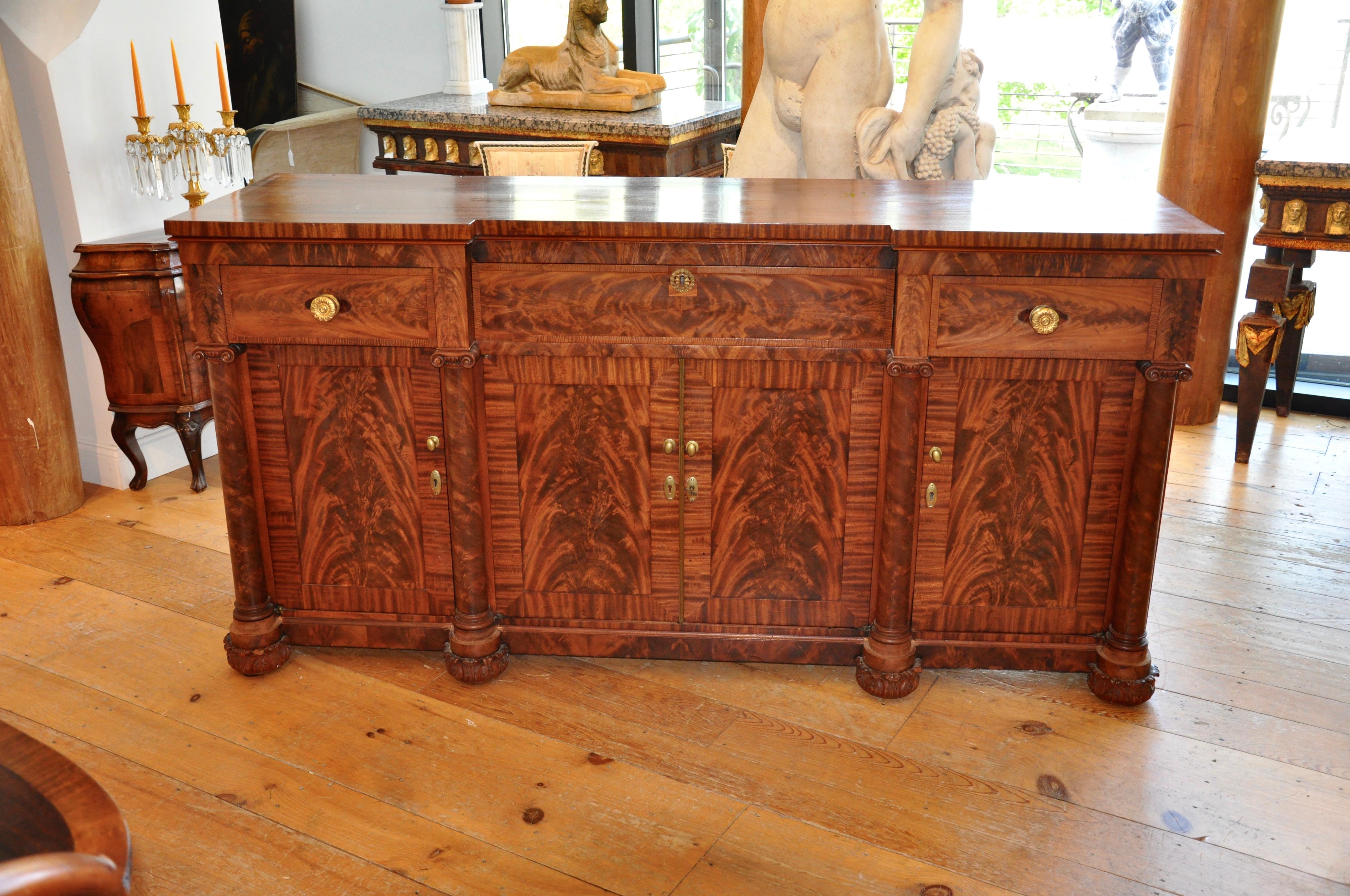 19th Century American Classical Period Mahogany Sideboard