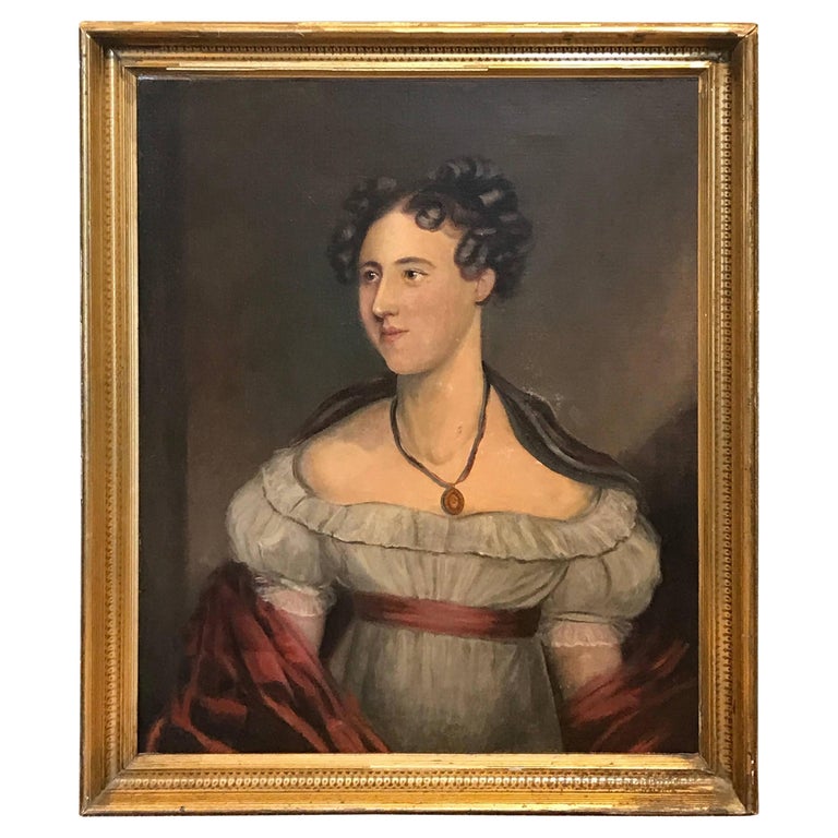 American Classical Portrait of a Lady For Sale