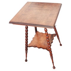 American Classical Solid Cherry Bobbing Legs Parlor, Occasional Table, C 1940s