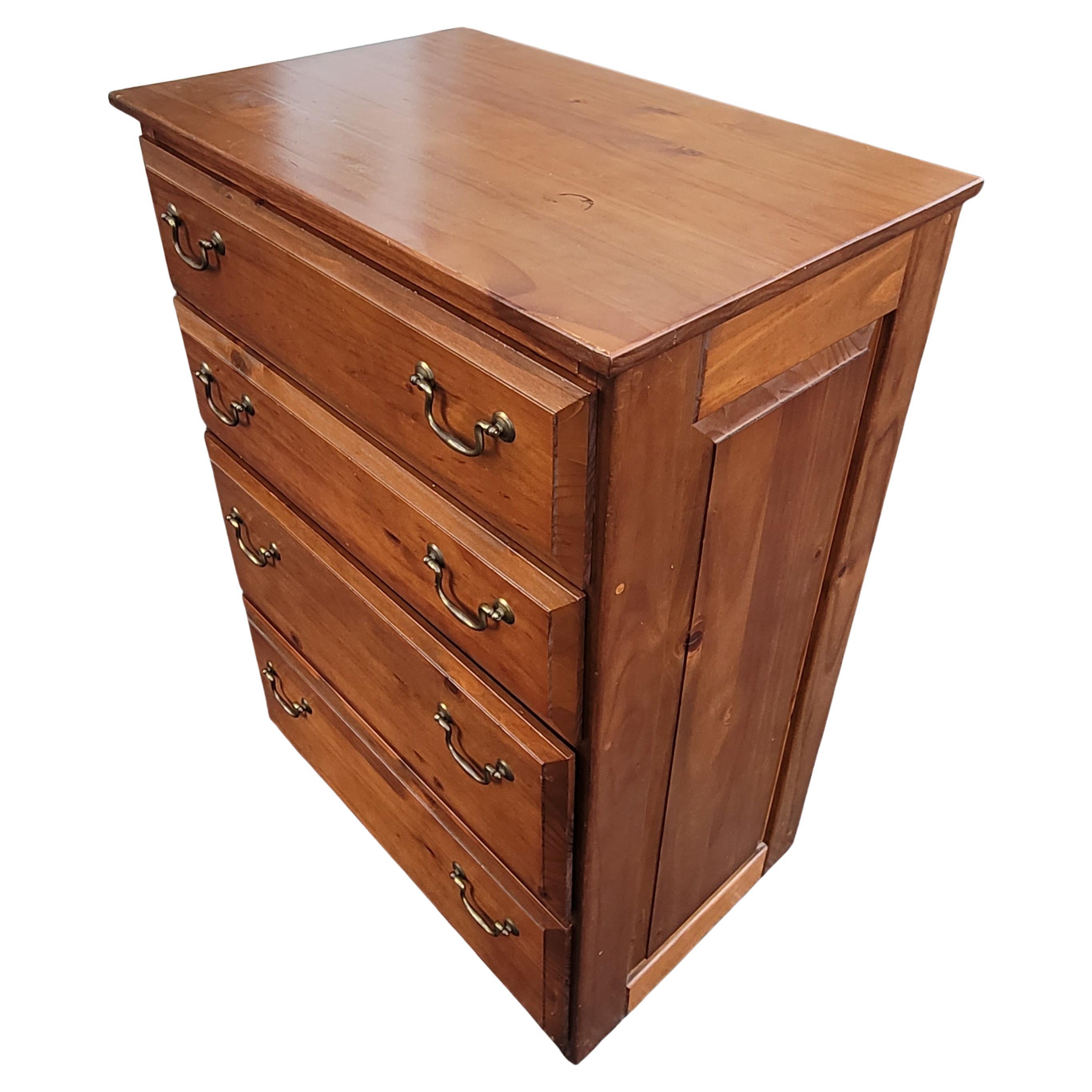 American Classical Solid Pine with Panelized Sides Chest of Drawers In Good Condition For Sale In Germantown, MD