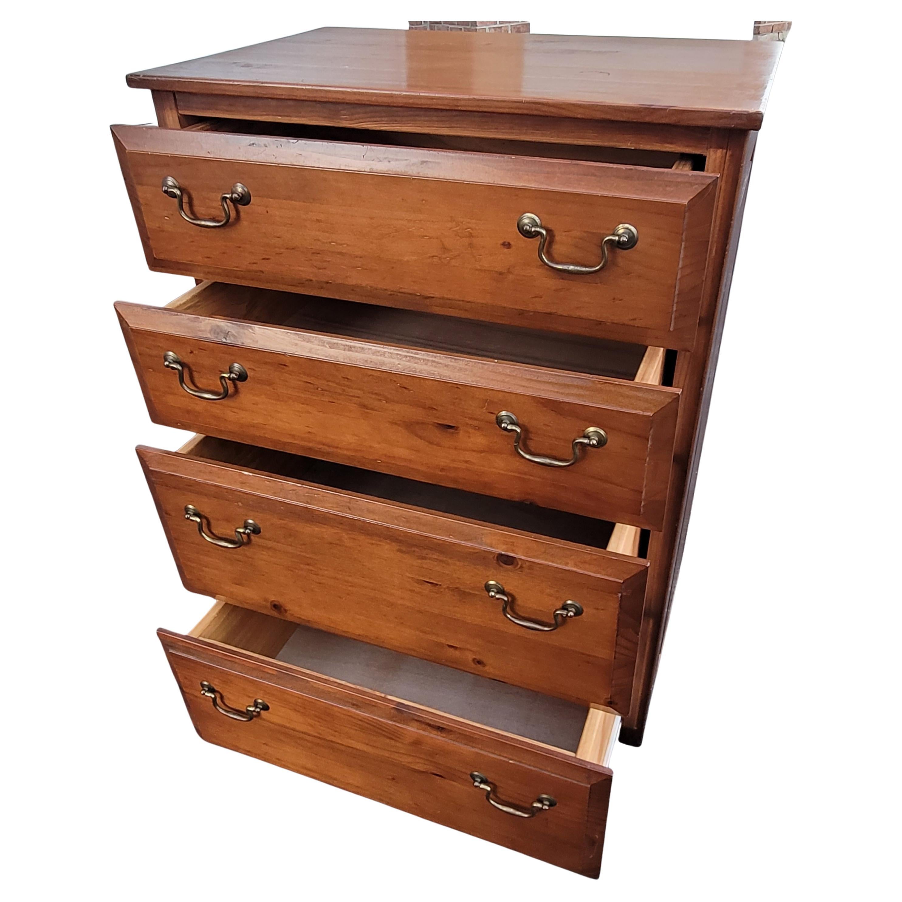 American Classical Solid Pine with Panelized Sides Chest of Drawers For Sale 1