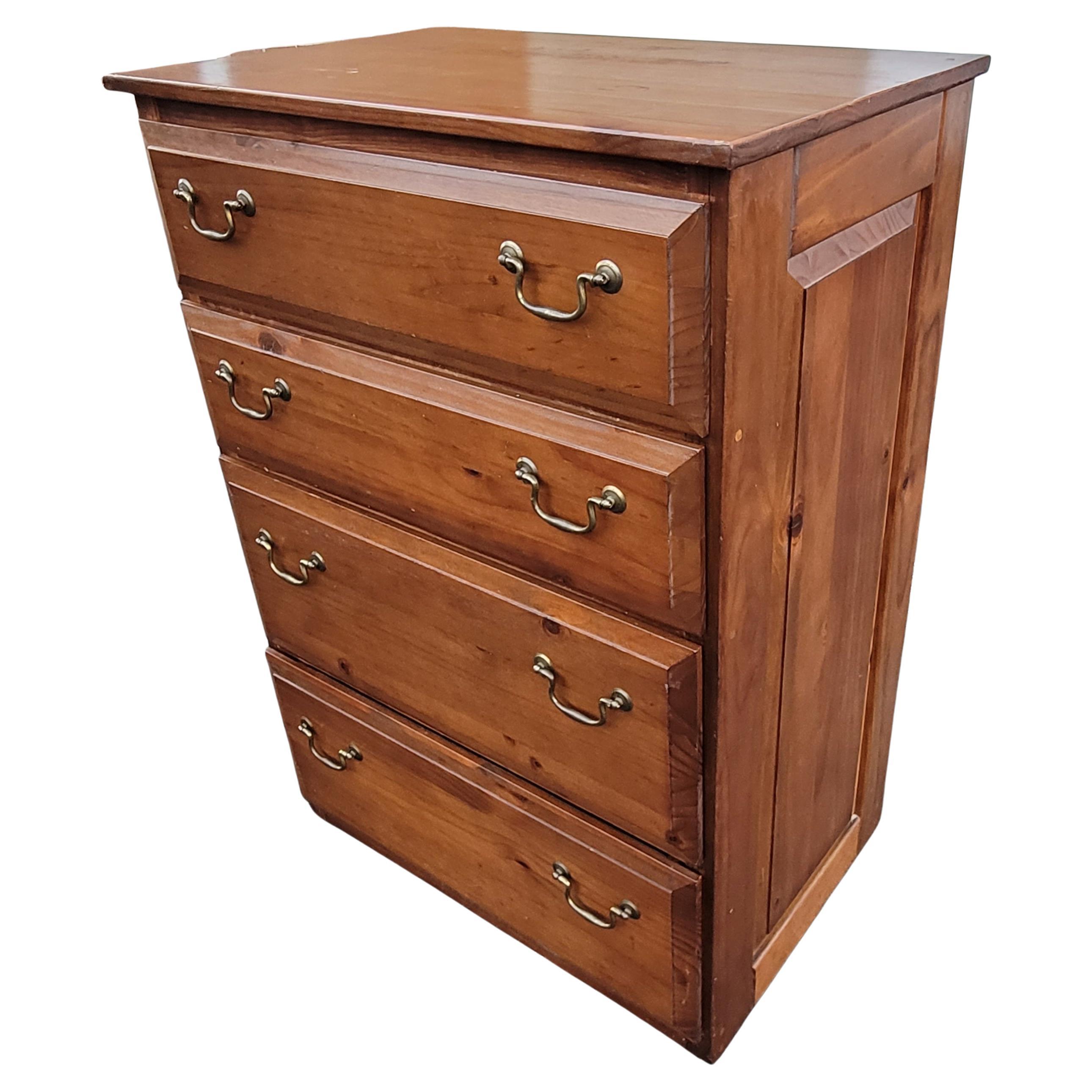 American Classical Solid Pine with Panelized Sides Chest of Drawers For Sale 2