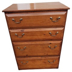 Vintage American Classical Solid Pine with Panelized Sides Chest of Drawers
