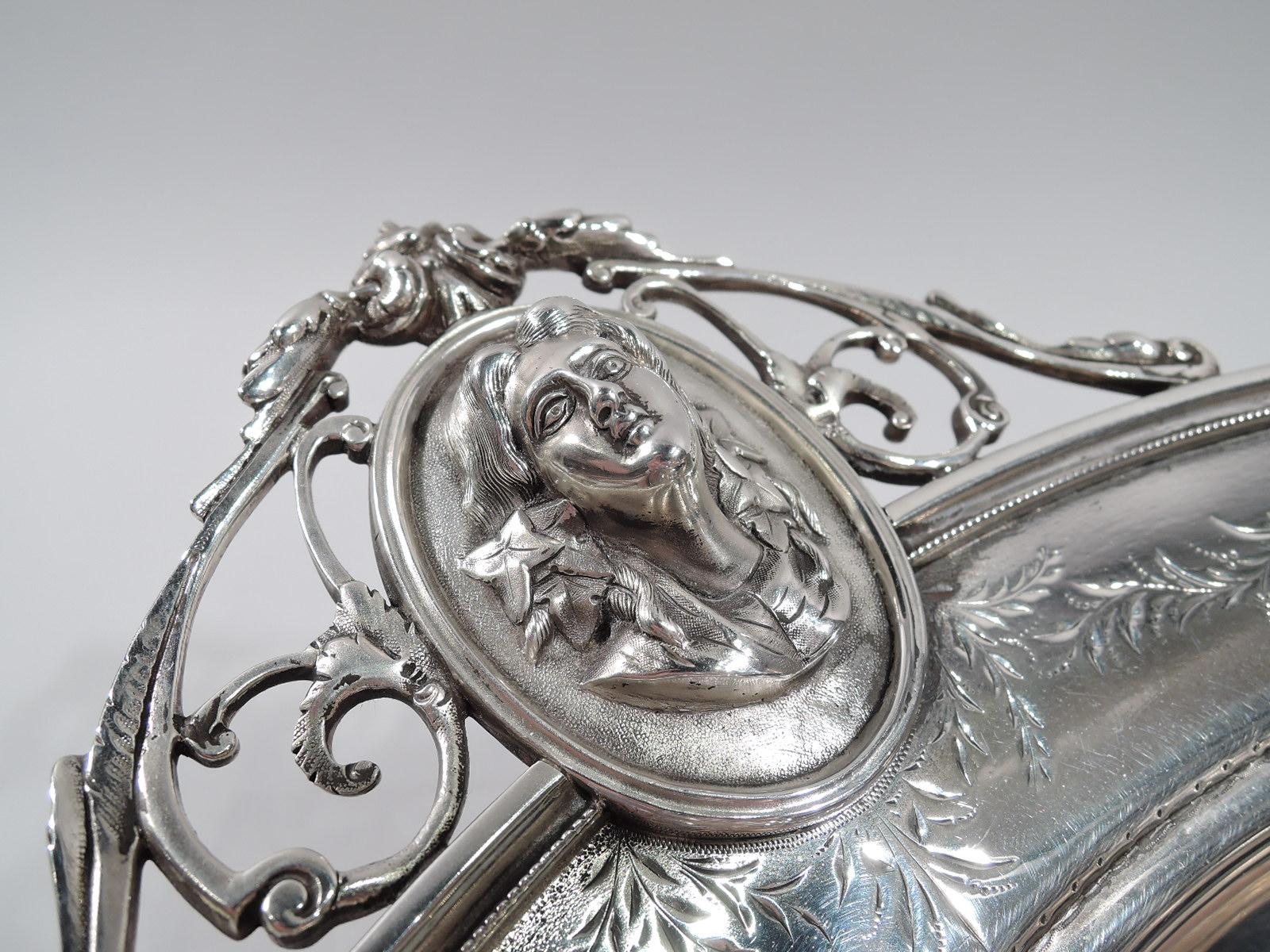 19th Century American Classical Sterling Silver Medallion Centerpiece Bowl