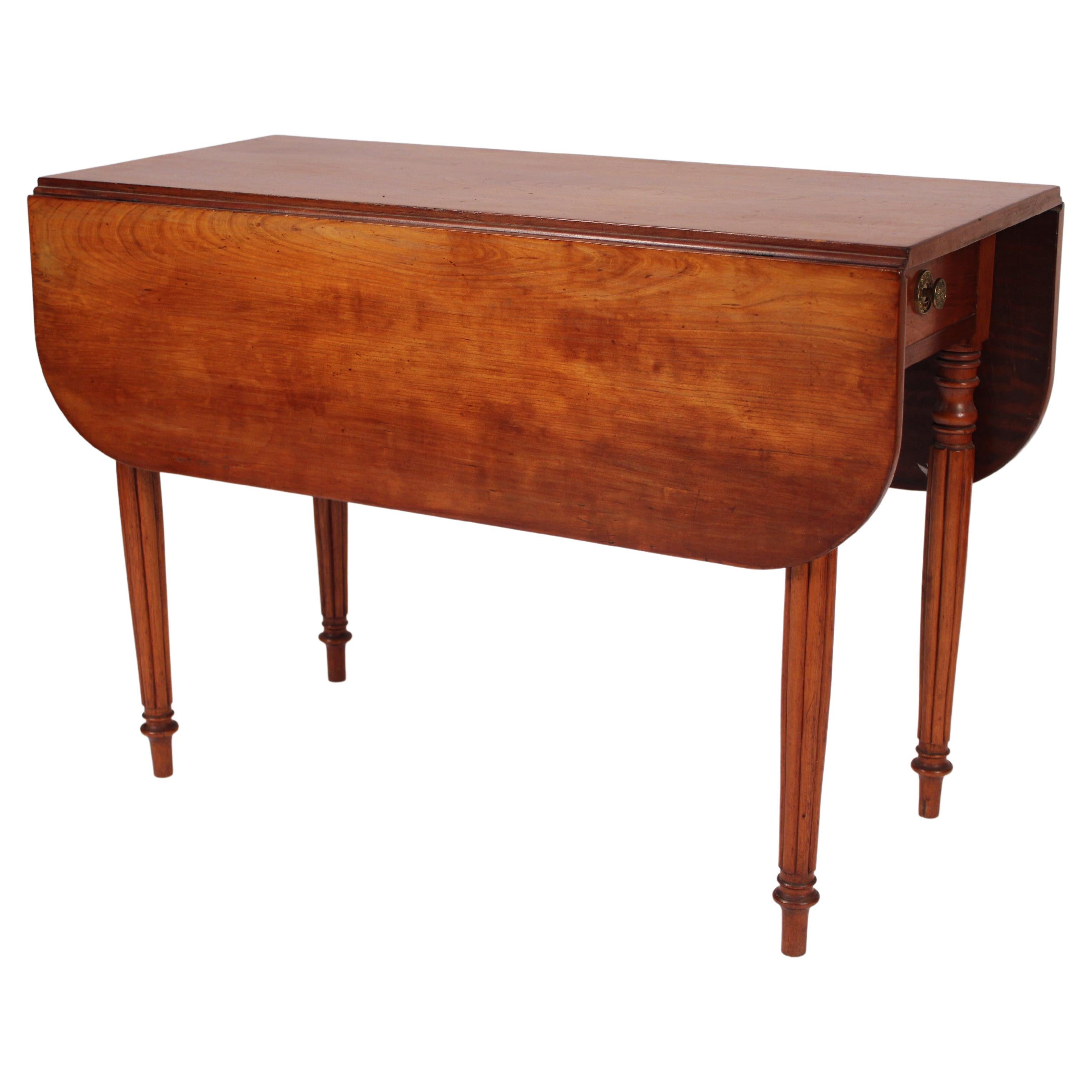 American Classical Style Cherry Wood Drop Leaf Table