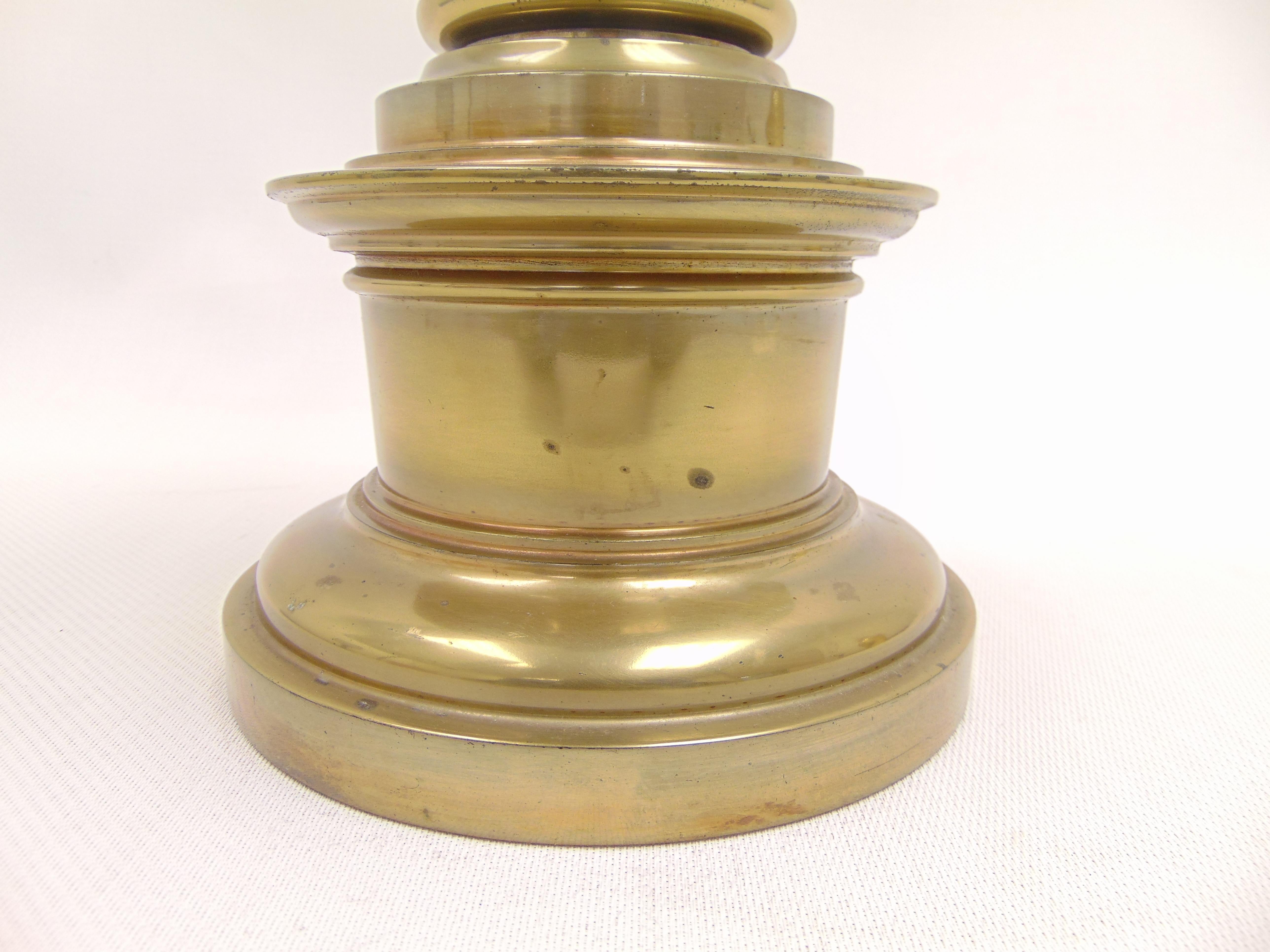 Late 20th Century American Classical Traditional Brass Lamp by Stiffel