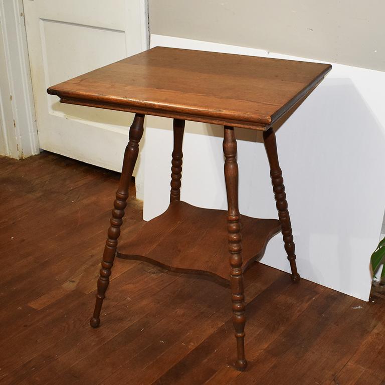 antique bobbin leg side table