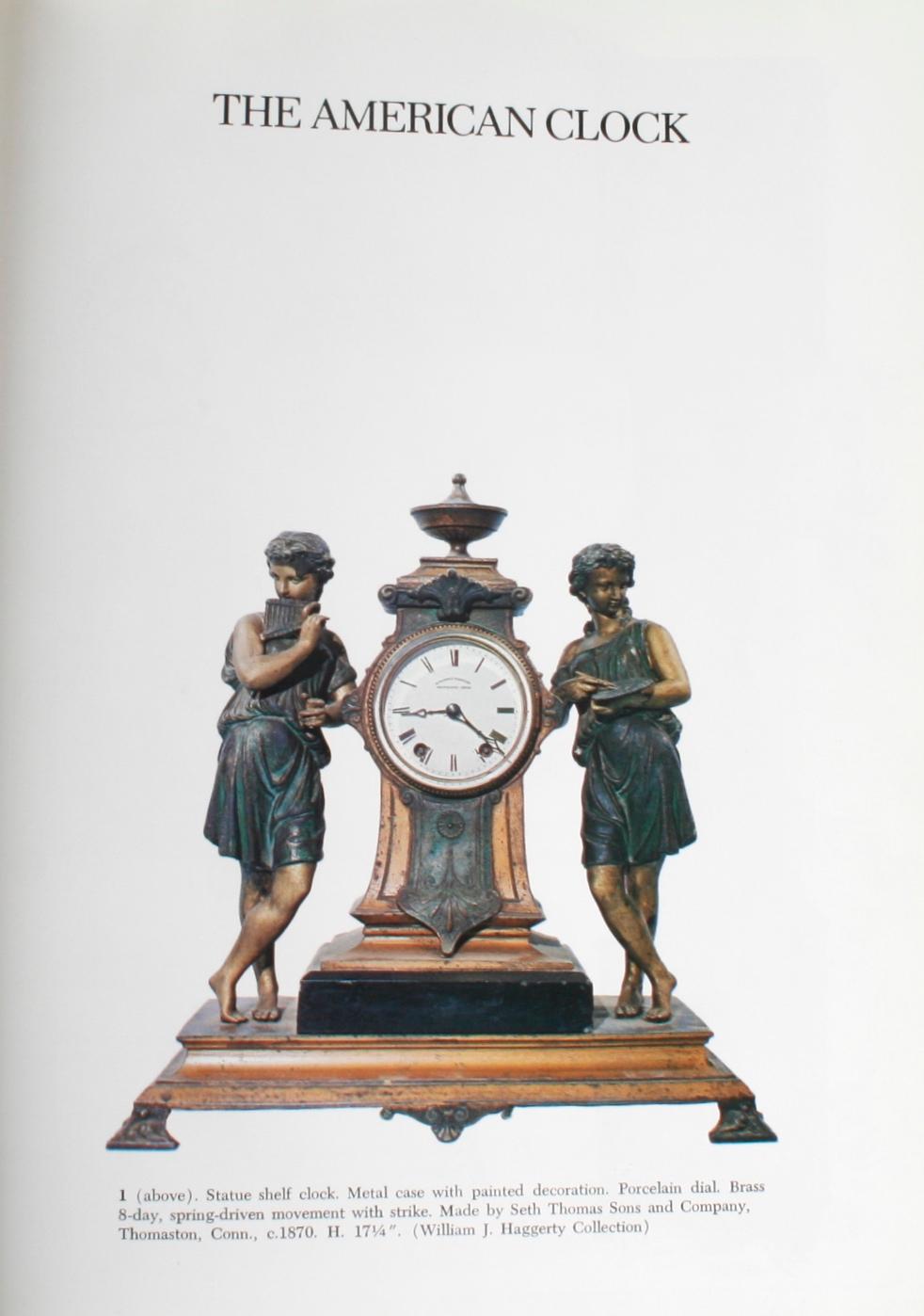 The American Clock : A Comprehensive Pictorial Survey, 1723-1900, avec une liste de 6153 horlogers par William H Distin. E.P. Dutton & Co, New York, NY, U.S.A., 1976. 1ère édition cartonnée avec jaquette. Un guide de référence pour les