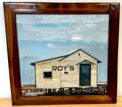 American Coastal Folk Art Painting of "Roy's" New England Clam Shack, Unsigned