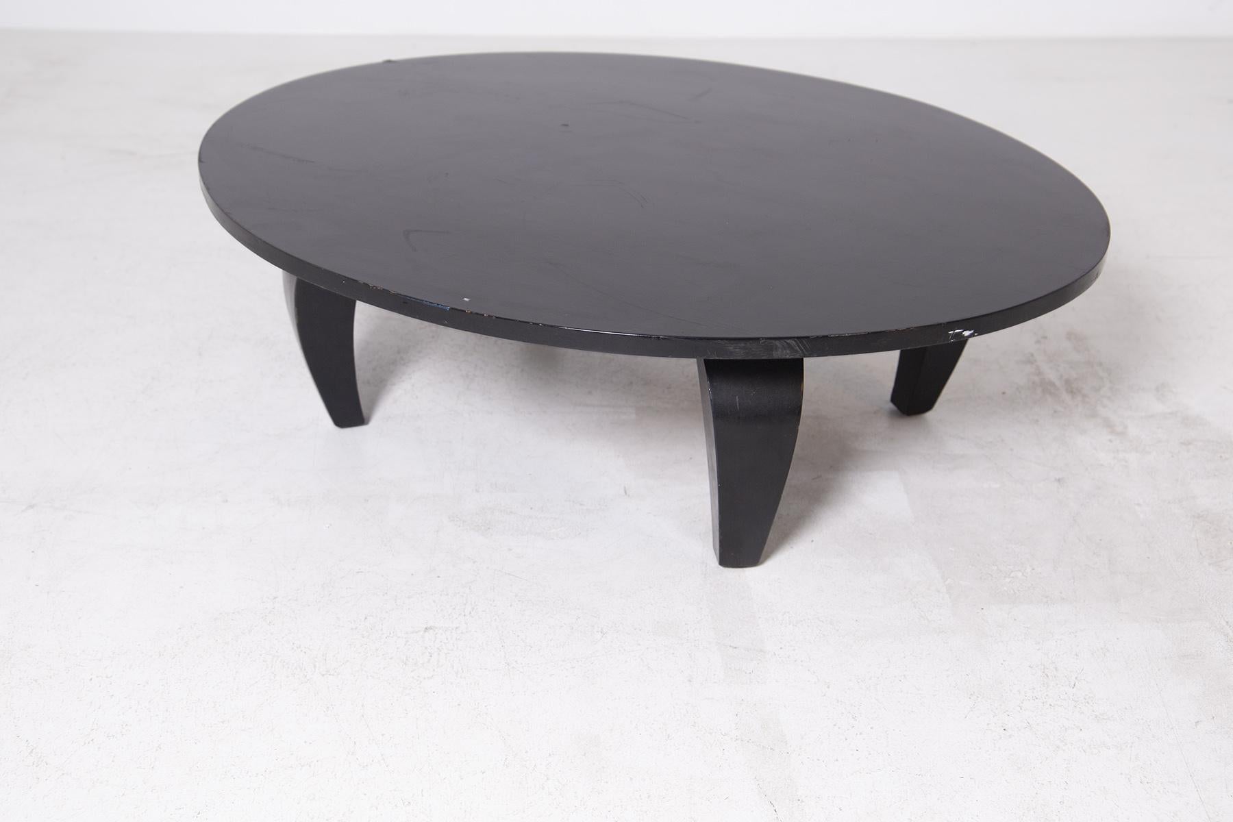 American Coffee Table in Black Wood, 1950s In Good Condition For Sale In Milano, IT